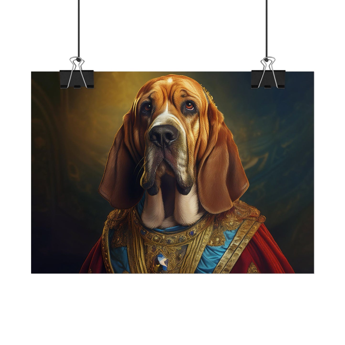 Bloodhound Renaissance Dog Portrait Art Print, Wall Decor Gift, Animal Lover Home Decor, Dog Wall Art