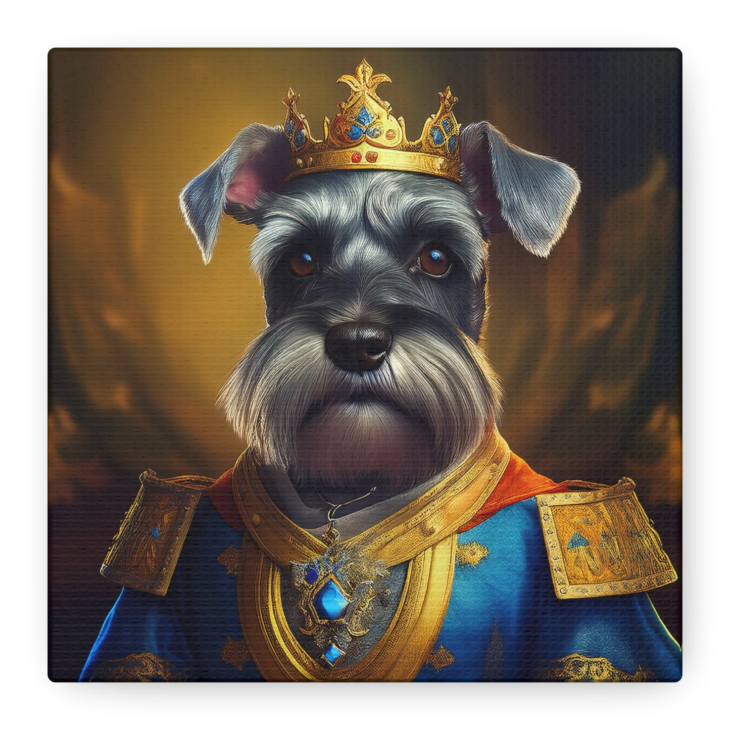 Miniature Schnauzer Renaissance Pet Portrait on Canvas | wall art | wall print | dog art