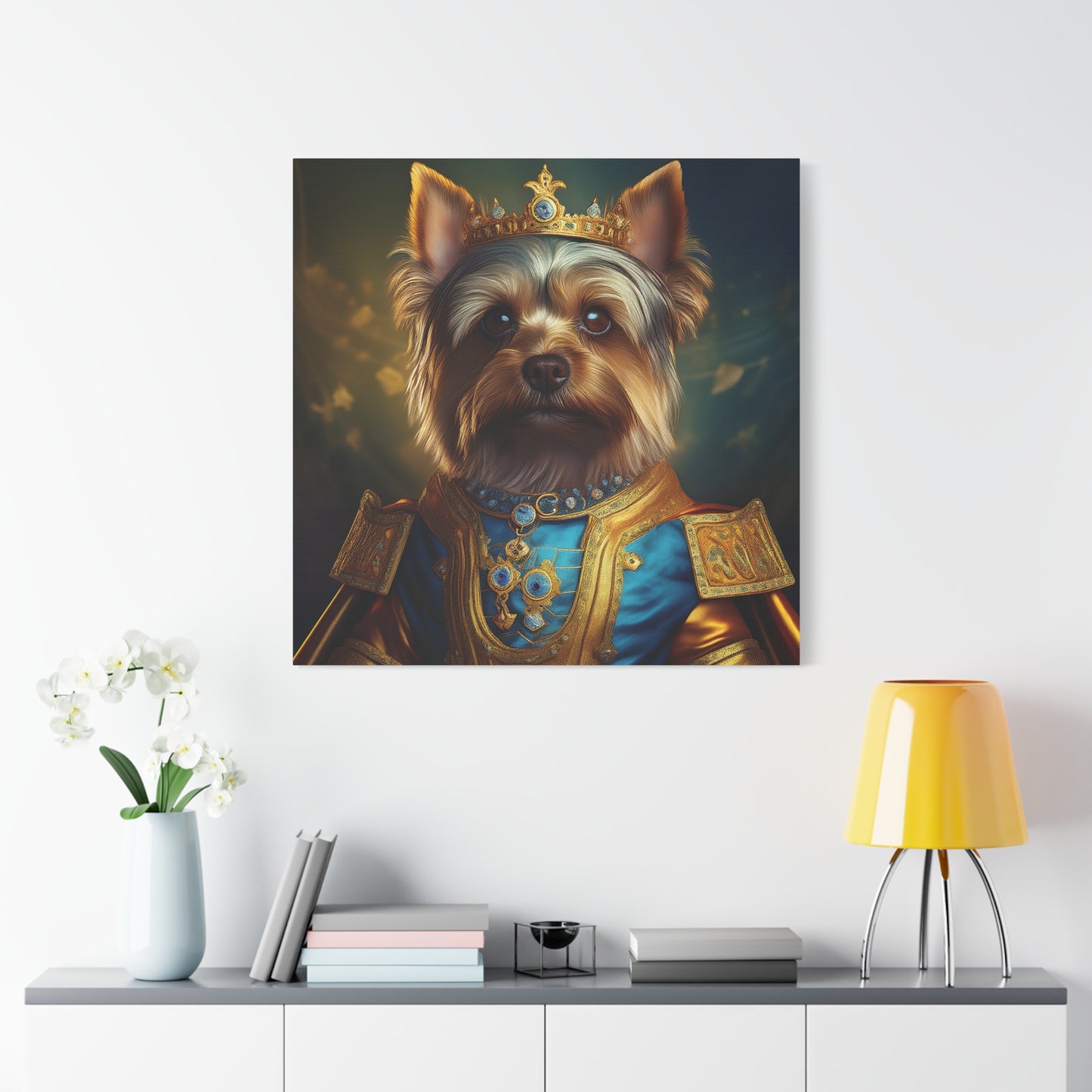 Yorkshire Terrier Renaissance Pet Portrait on Canvas | Wall Art | Wall Print | Dog Art