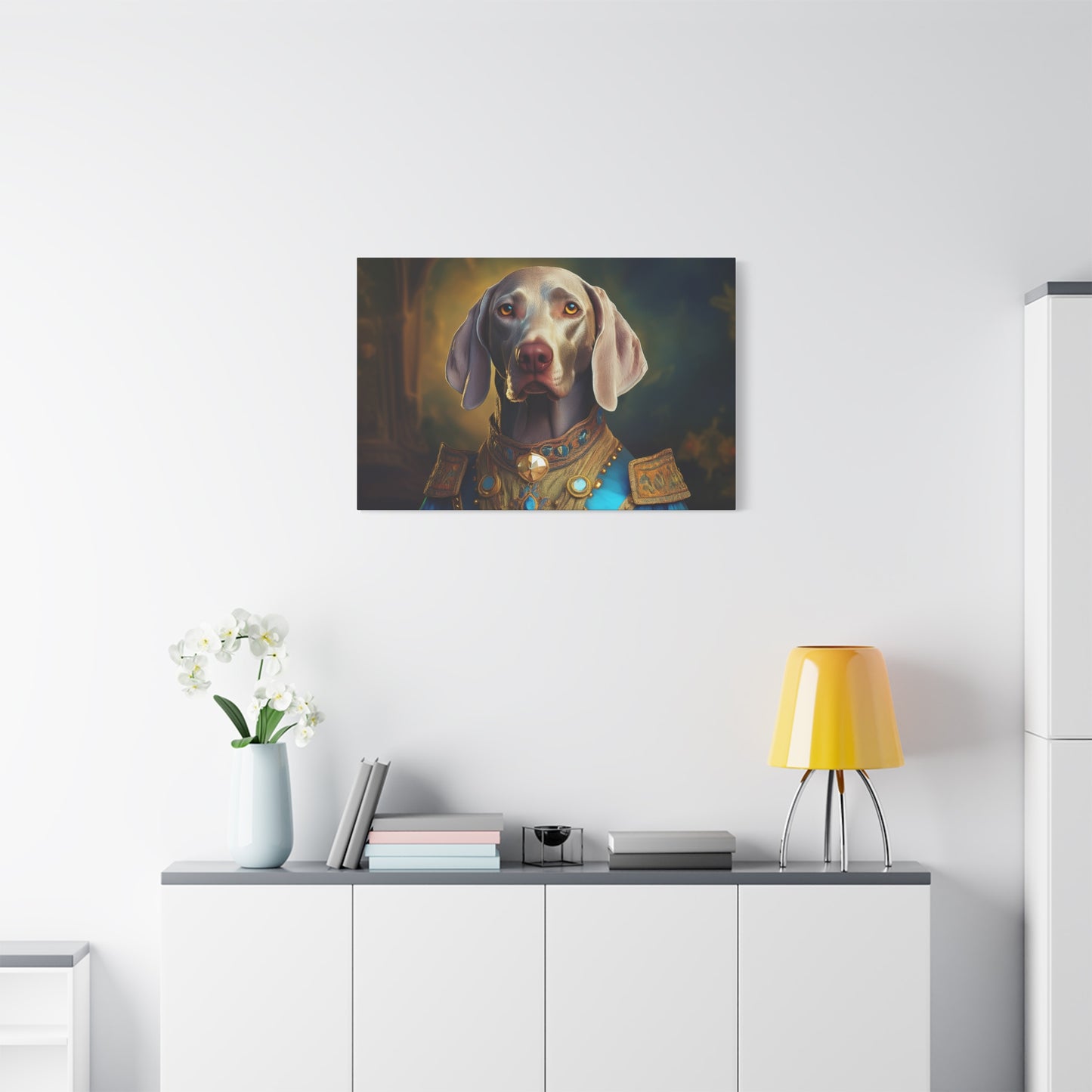 Weimaraner Renaissance Pet Portrait on Canvas - wall art, wall print, dog portrait, dog art