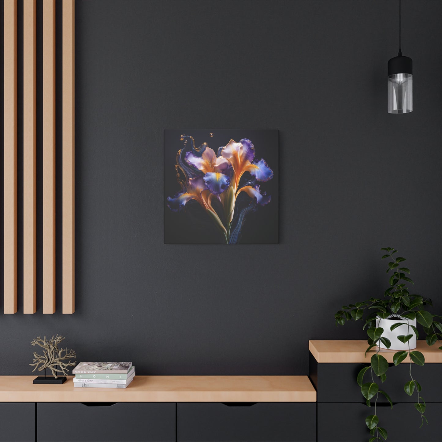 Abstract Iris Floral Square Framed Print, wall art, wall prints, art print