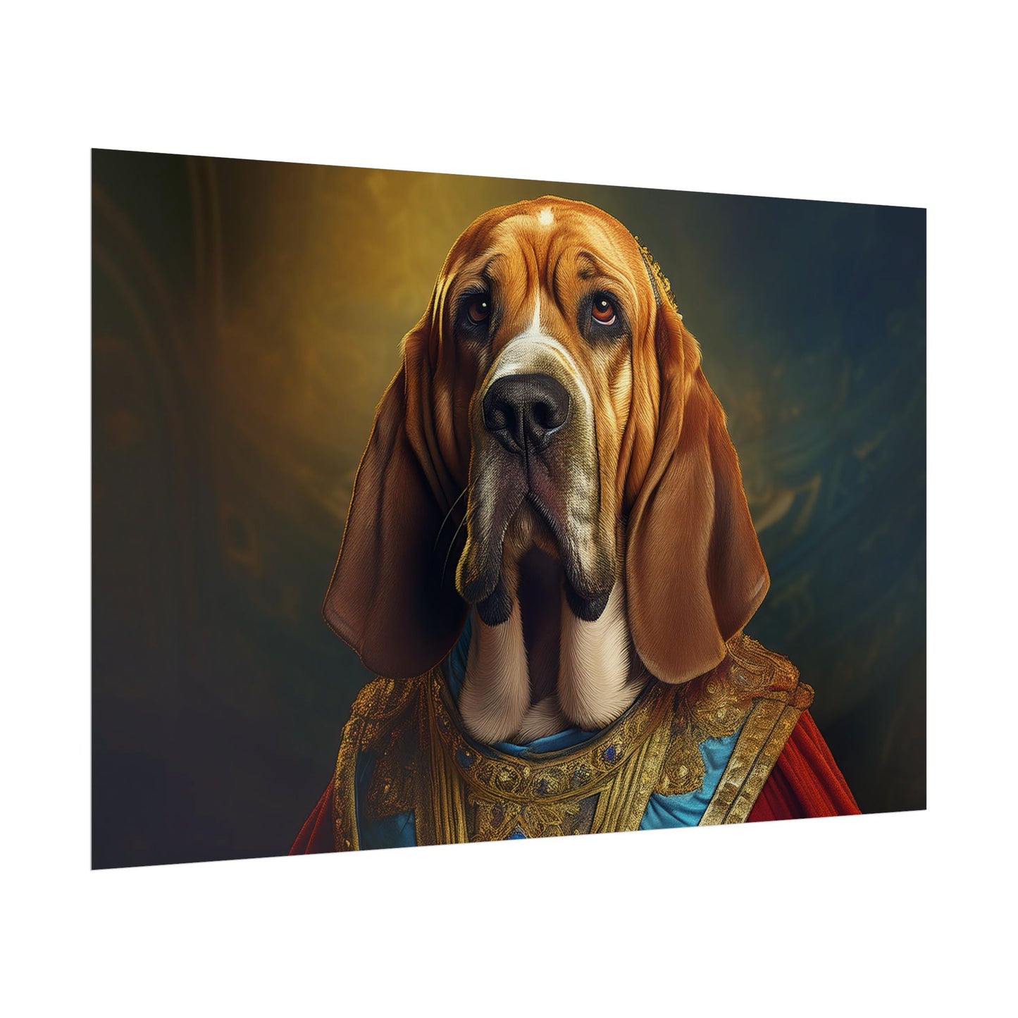 Bloodhound Renaissance Dog Portrait Art Print, Wall Decor Gift, Animal Lover Home Decor, Dog Wall Art