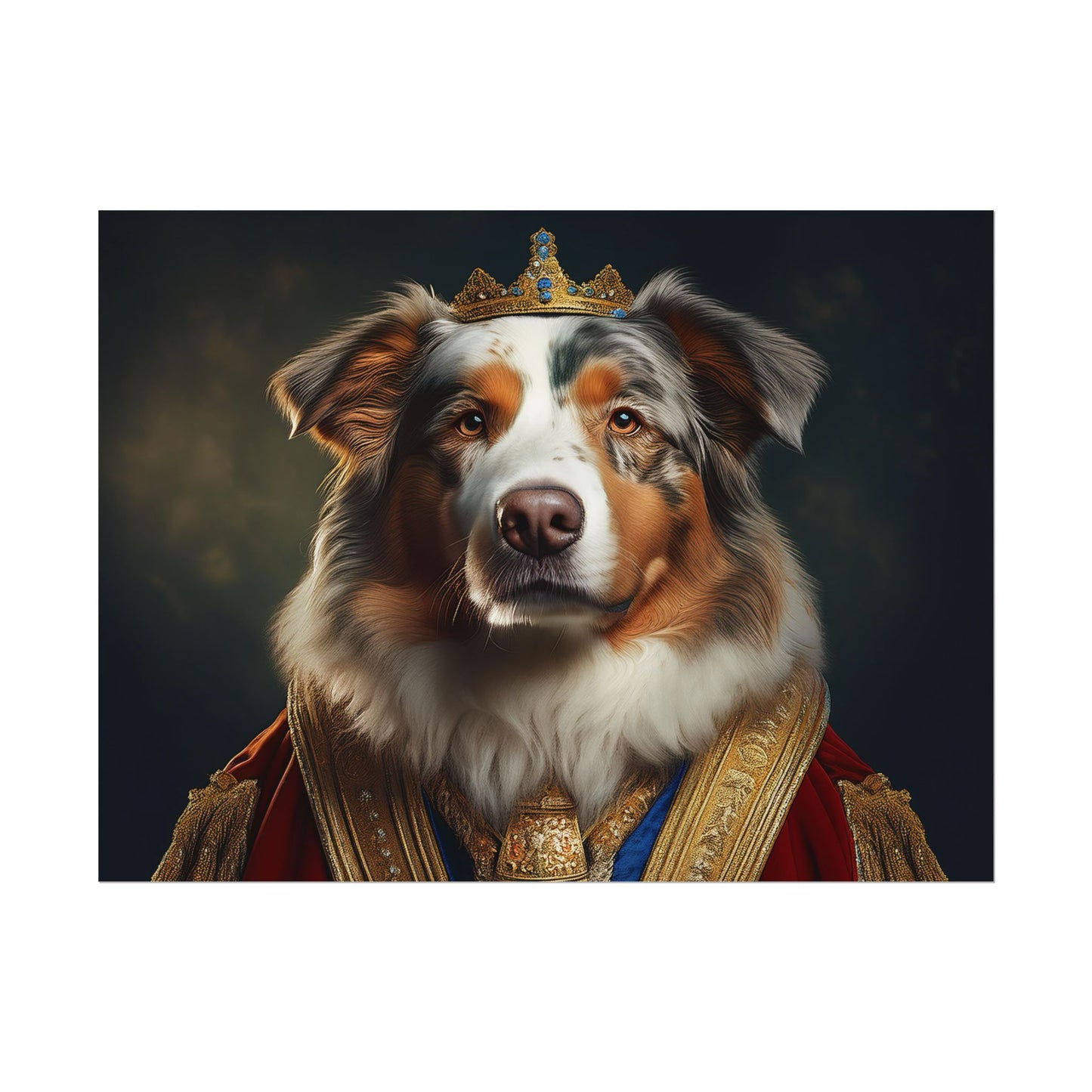 Australian Shepherd Dog Renaissance Pet Portrait Print | Wall Art | Wall Print