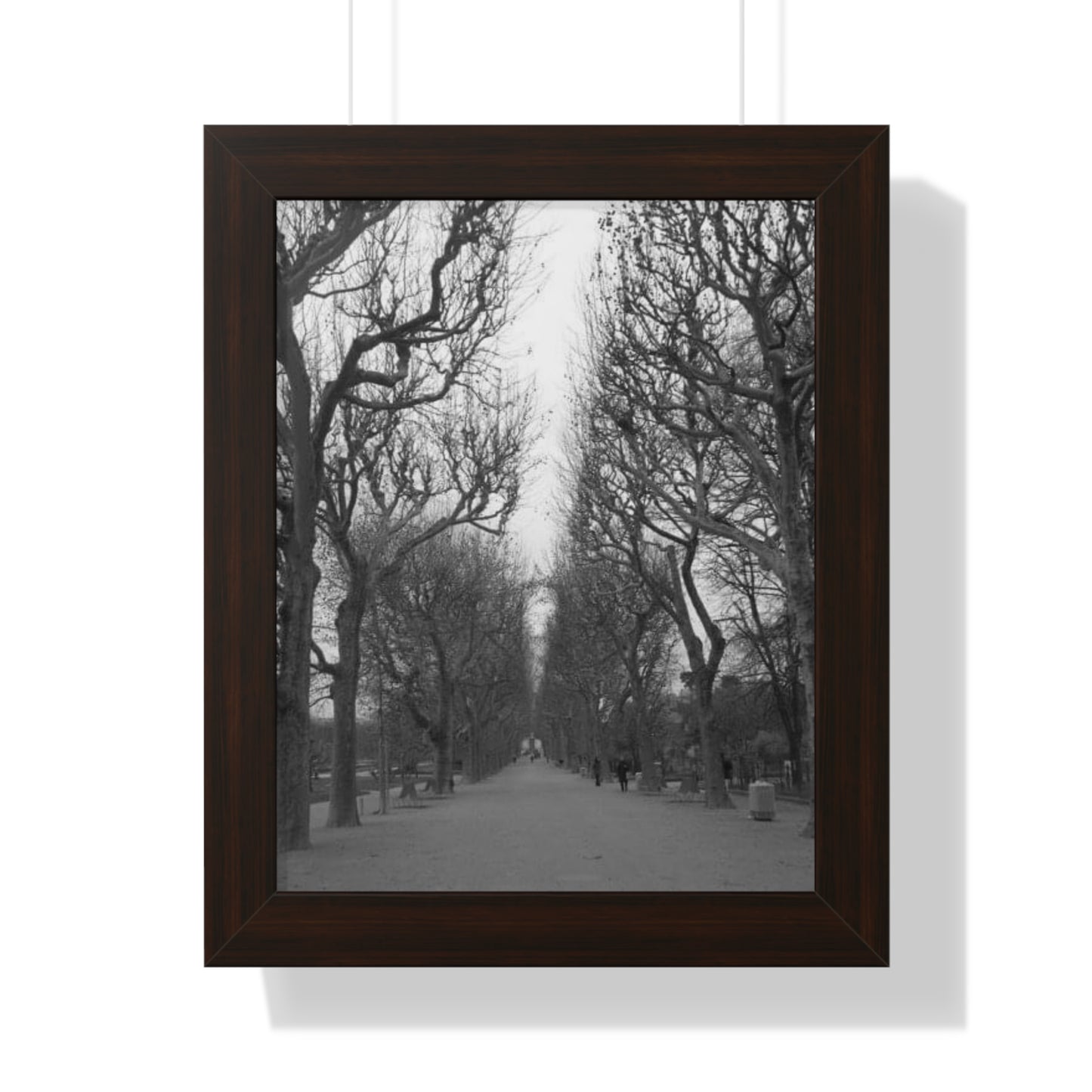 Paris Pathway Black and White Wall Art | Framed Canvas Print | Wall Print