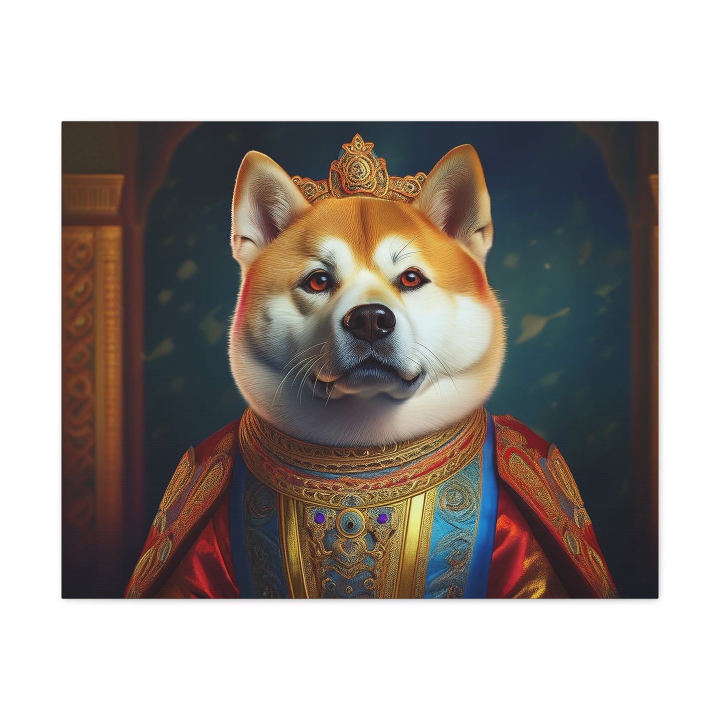 Shiba Renaissance Pet Portrait on Canvas, wall art, wall print, dog portrait, dog art