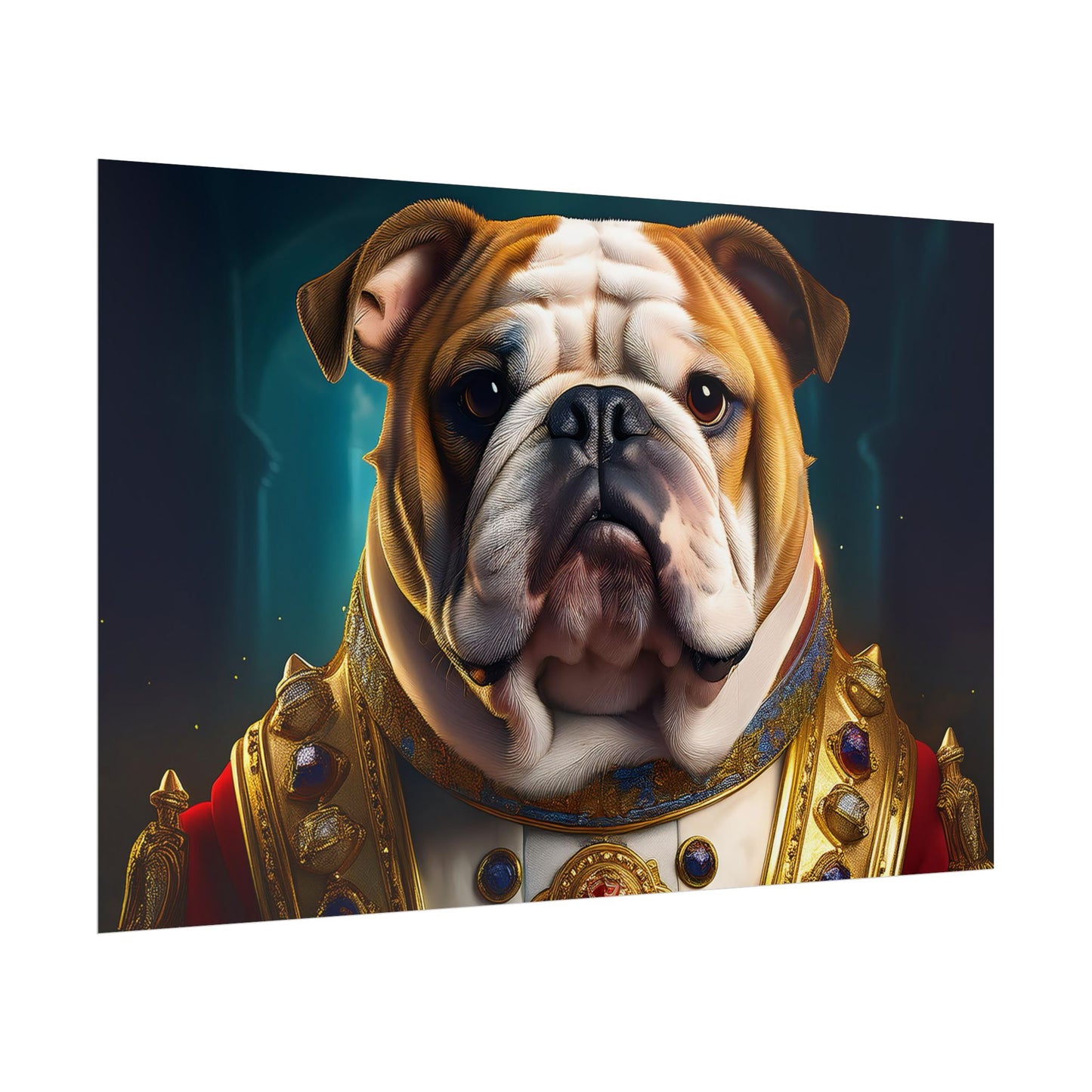 English Bulldog Renaissance Dog Pet Portrait Print | Wall Art | Wall Print