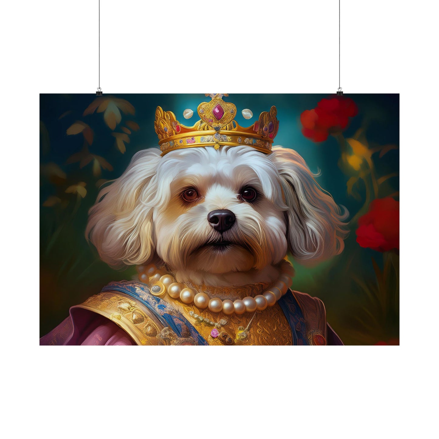 Havanese Dog Renaissance Pet Portrait Print, Wall print, wall art, Animal Lover Home Decor, Dog Wall Art