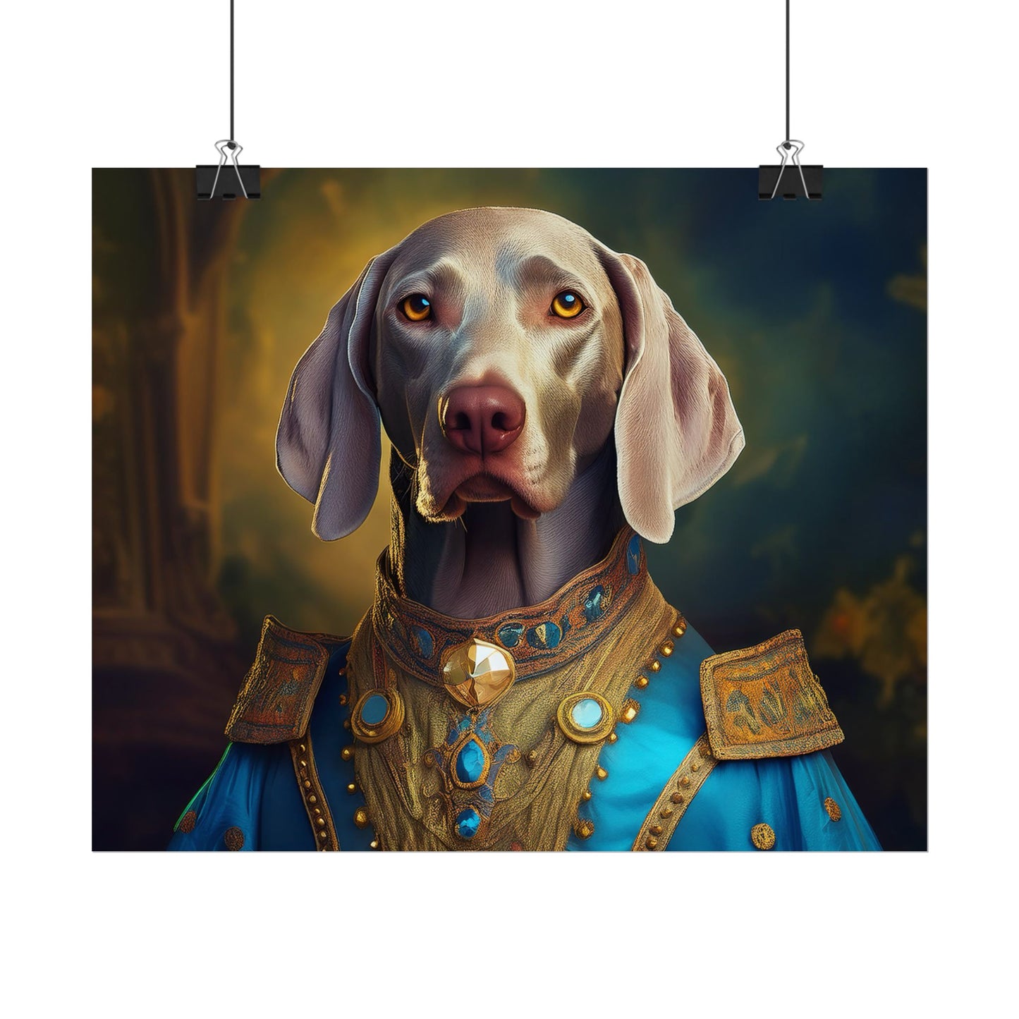 Weimaraner Renaissance Pet Portrait Print, wall print, wall art, Animal Lover Home Decor, Dog Wall Art