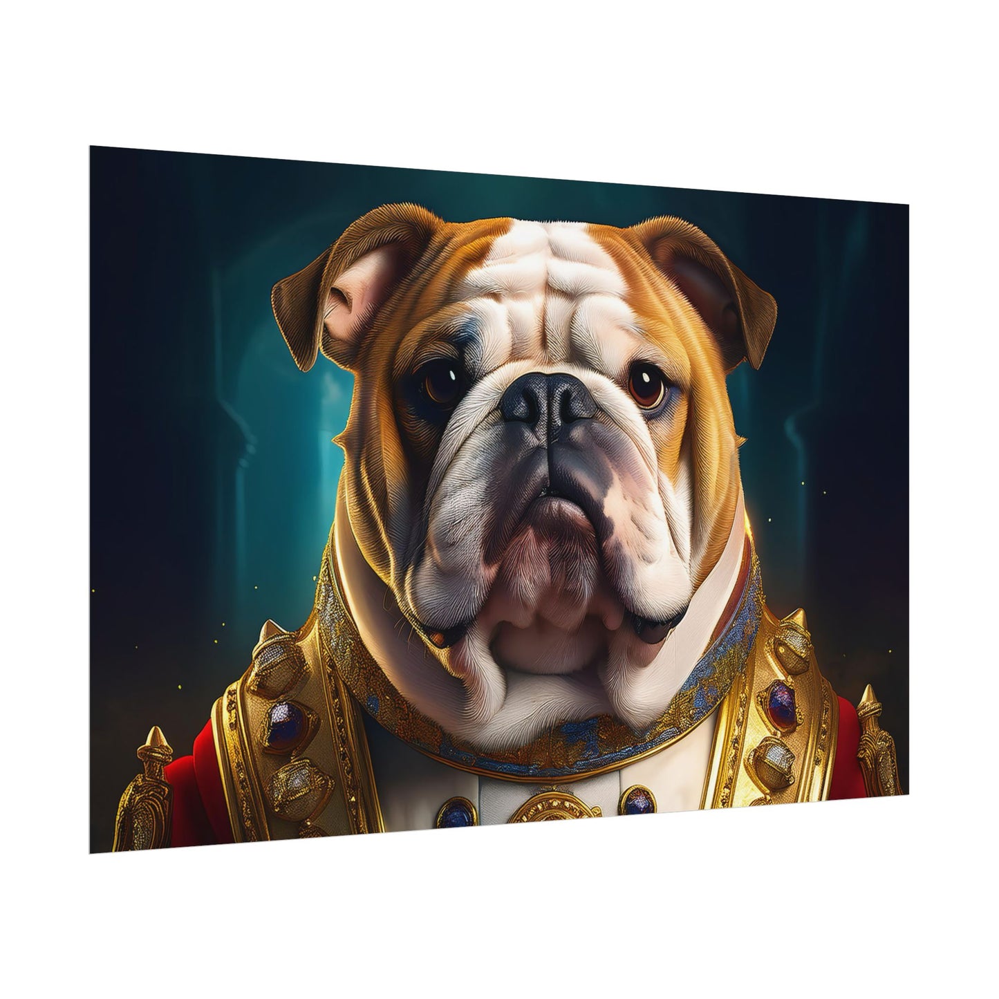 English Bulldog Renaissance Dog Pet Portrait Print | Wall Art | Wall Print