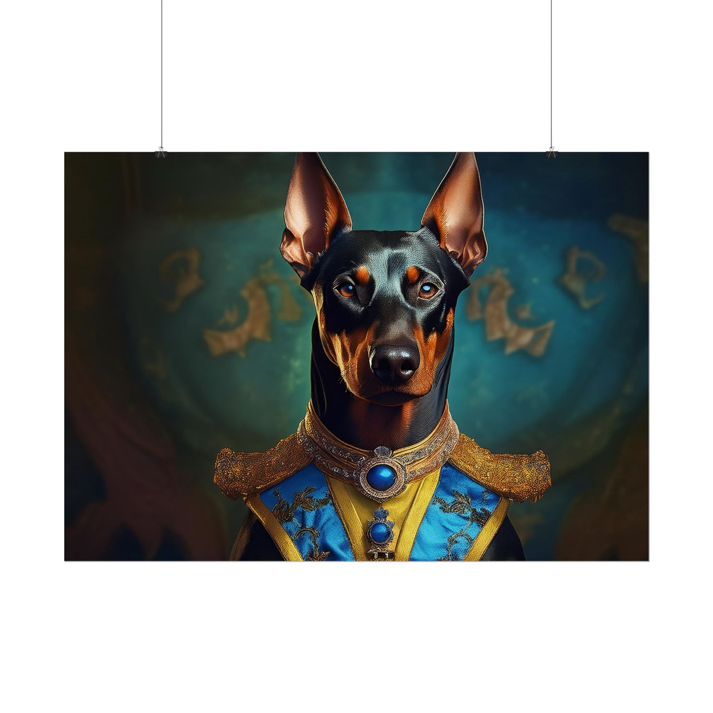 Doberman Pinscher Renaissance Dog Pet Portrait Print | Wall Art | Wall Print | Dog Art