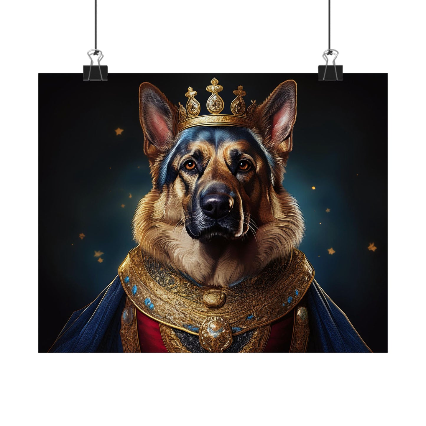 German Shepherd Renaissance Dog Portrait Art Print, Wall Decor Gift, Animal Lover Home Decor, Dog Wall Art