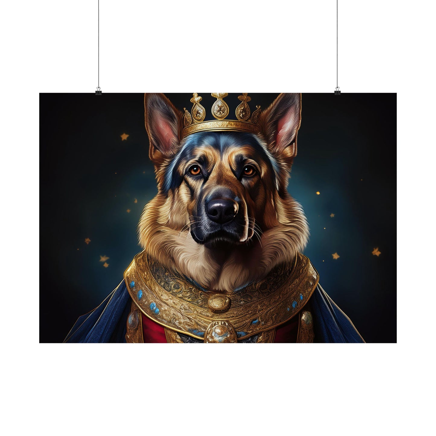 German Shepherd Renaissance Dog Portrait Art Print, Wall Decor Gift, Animal Lover Home Decor, Dog Wall Art
