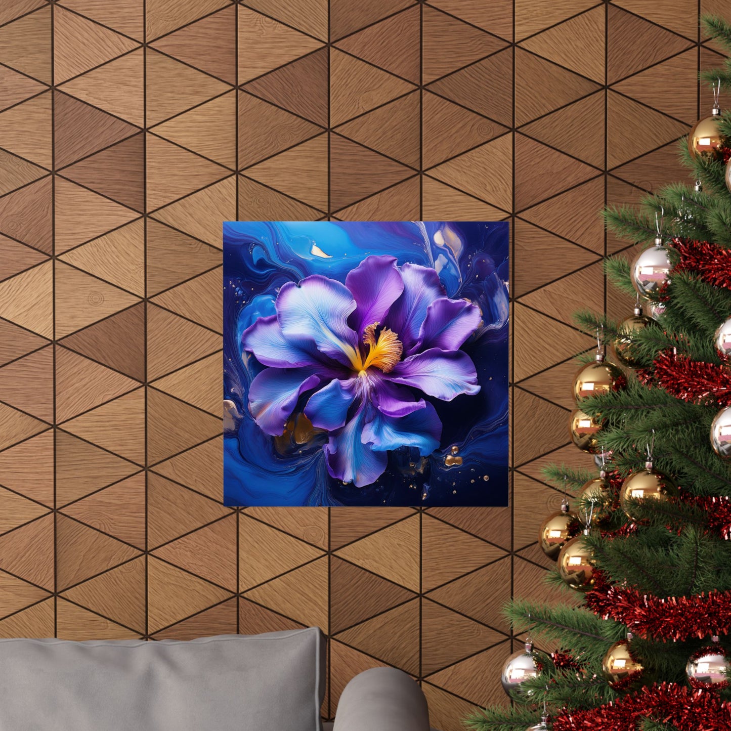 Abstract Iris Flower Square Wall Print | Style 2 | Botanical Wall Art | Nature Art | Wall Art | Wall Print
