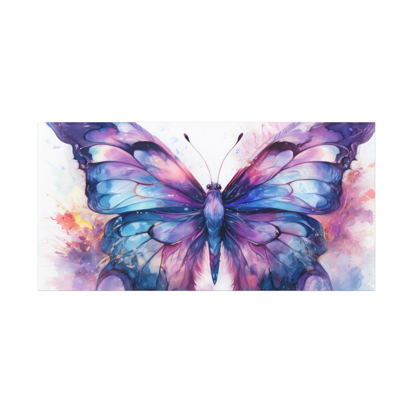 Blue & Purple Butterfly Alcohol Ink Canvas Art | Butterfly Decor | Wall Art | Wall Print