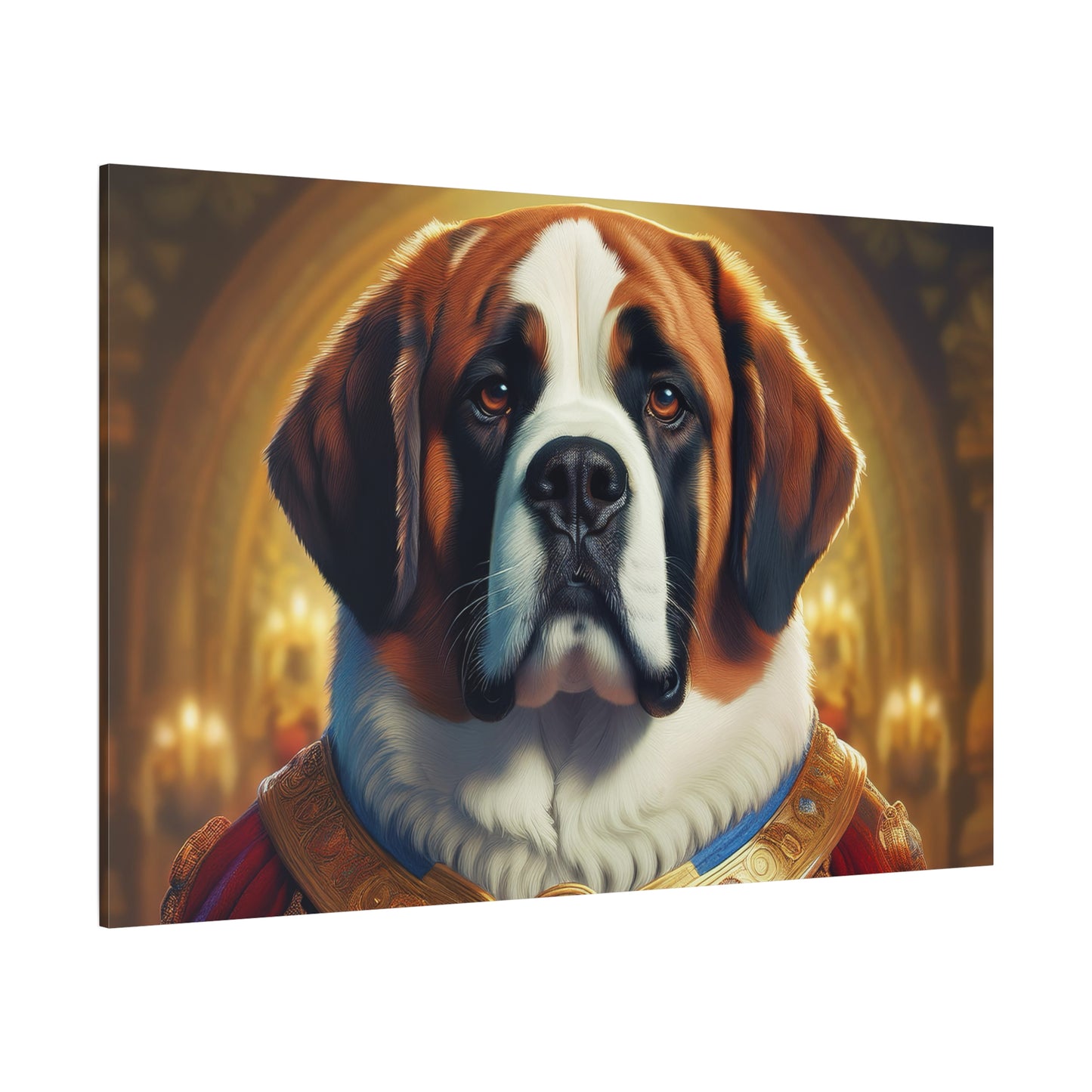 Regal Saint Bernard Renaissance Dog Portrait Canvas Art, Dog Lover Wall Décor, Pet Portrait, Home Decoration, Gift for Pet Owners, Animal Art