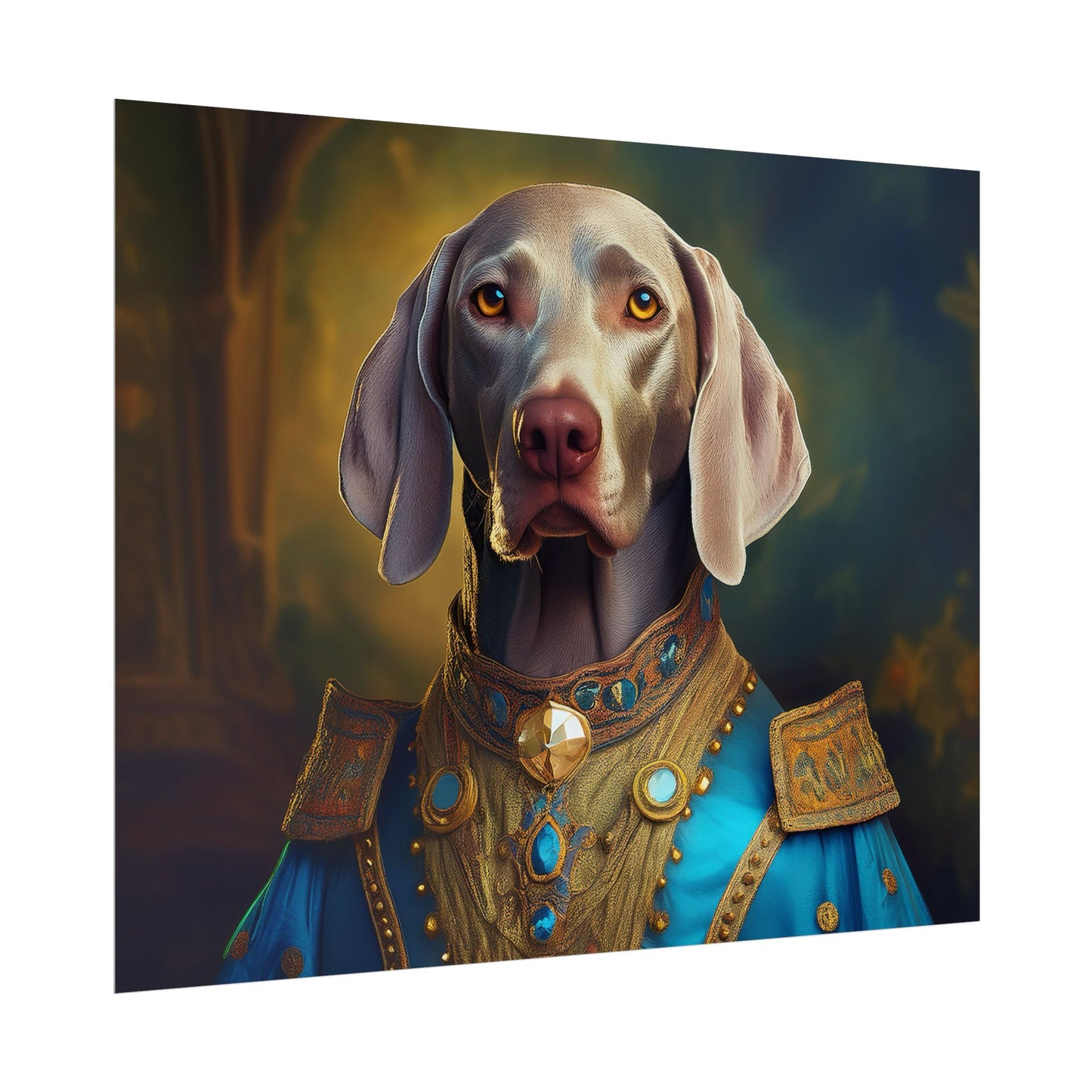 Weimaraner Renaissance Pet Portrait Print, wall print, wall art, Animal Lover Home Decor, Dog Wall Art