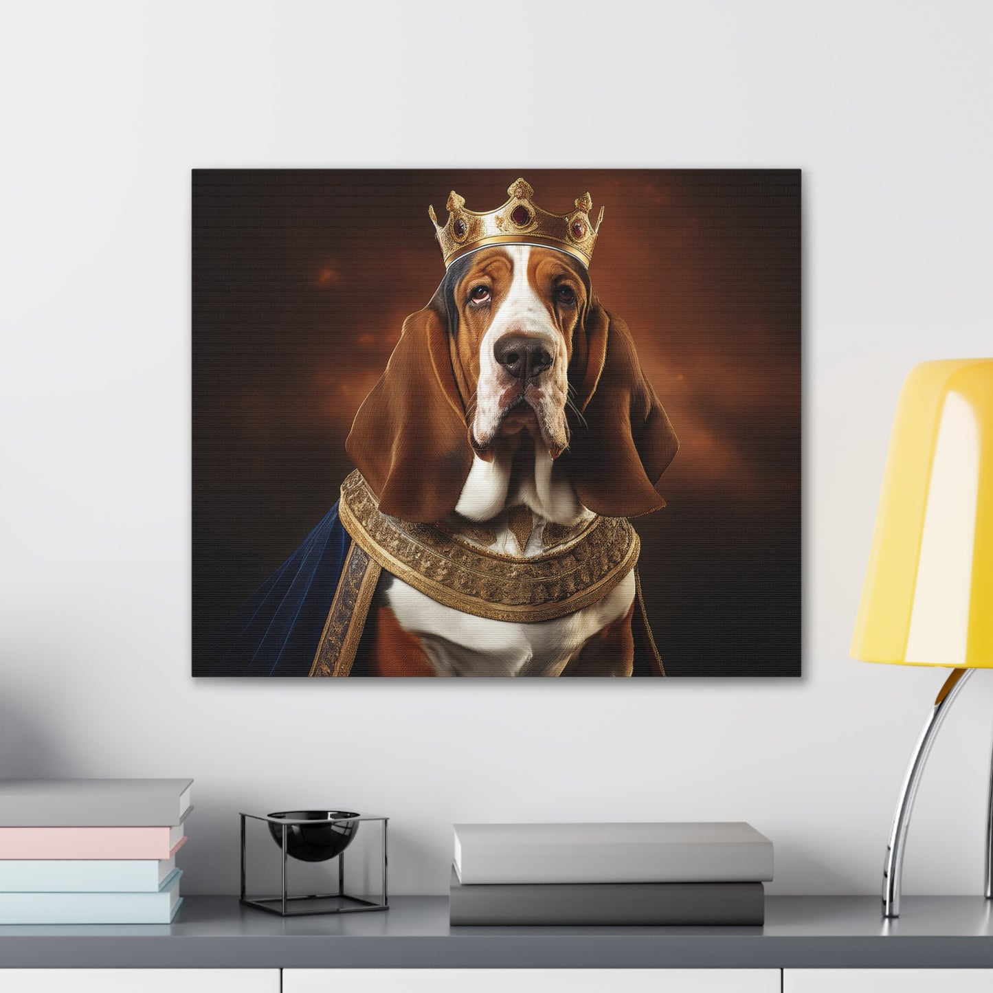 Basset Hound Renaissance Pet Portrait on Canvas | Wall art | wall print | Dog Art