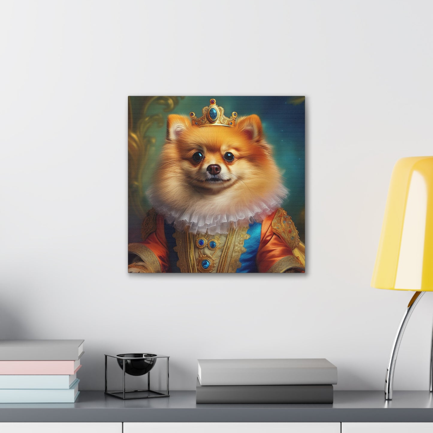 Pomeranian Renaissance Pet Portrait Canvas Print