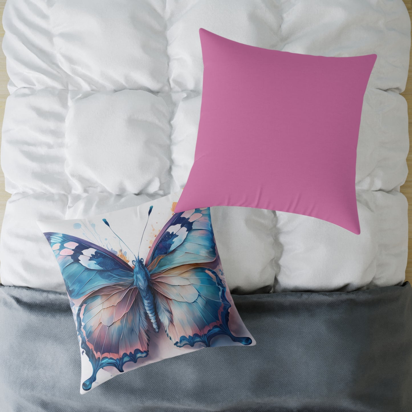 Butterfly Art Throw Pillow, Inspirational Home Decor, Gift for Nature Lovers, Cozy Living Room Accent, Spring Decor, Butterfly Lovers