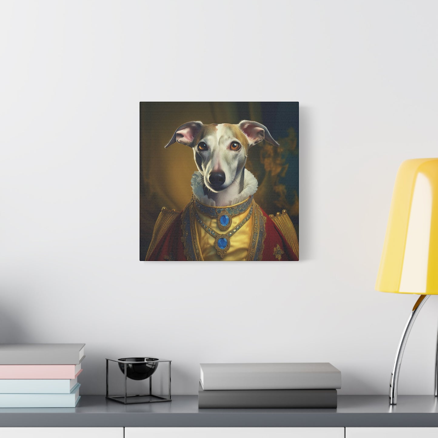 Whippet Renaissance Pet Portrait Print - Canvas, wall art, wall print, dog portrait, dog art