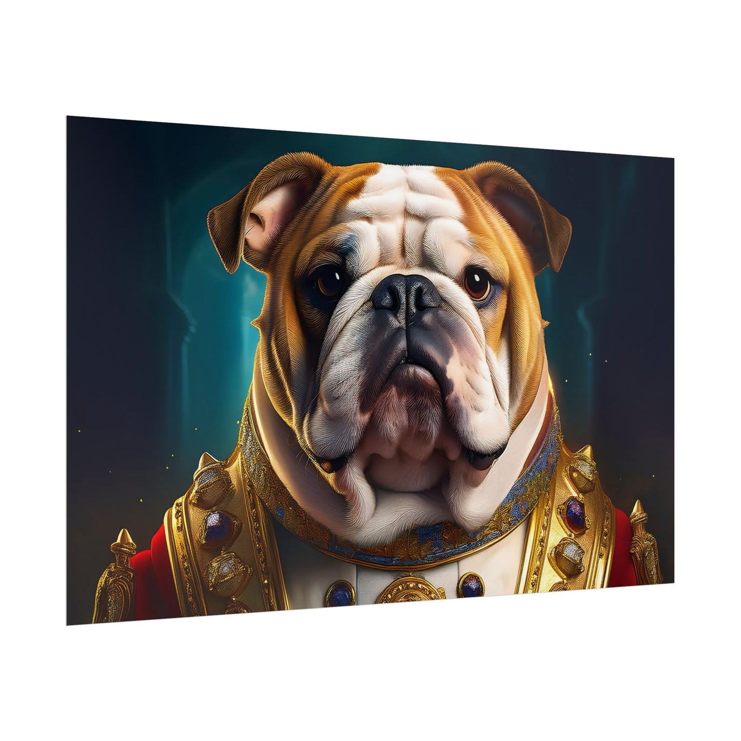 English Bulldog Renaissance Dog Pet Portrait Print | Wall Art | Wall Print