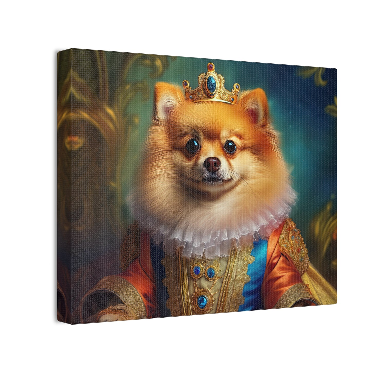 Pomeranian Renaissance Pet Portrait Canvas Print