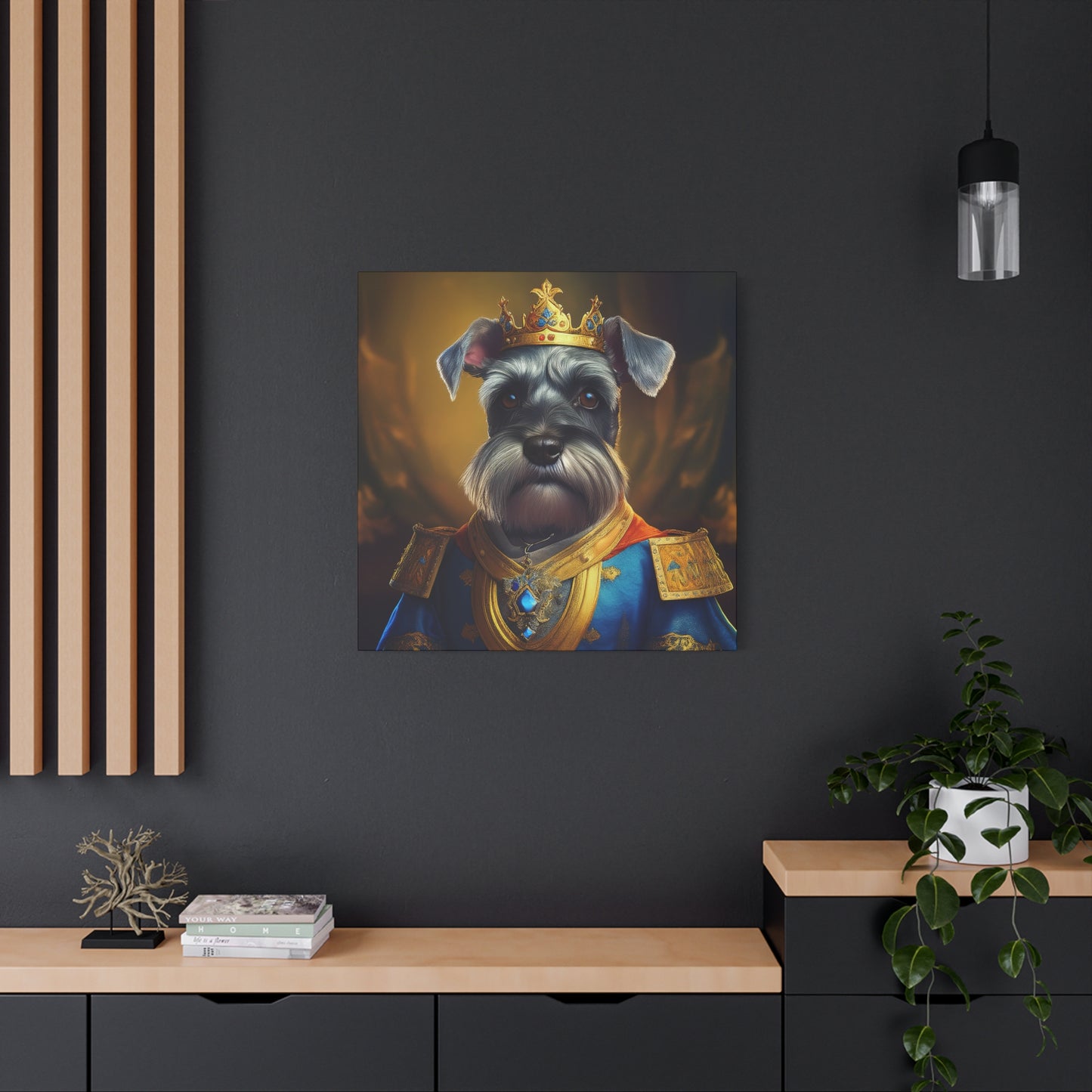 Miniature Schnauzer Renaissance Pet Portrait on Canvas | wall art | wall print | dog art