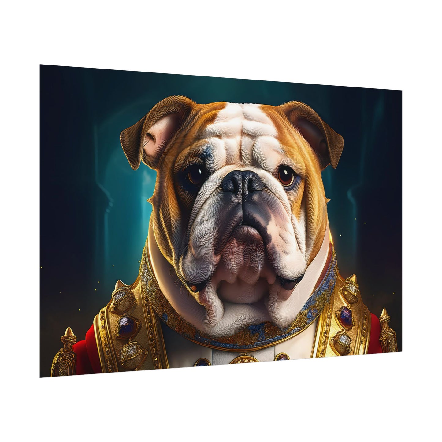 English Bulldog Renaissance Dog Pet Portrait Print | Wall Art | Wall Print