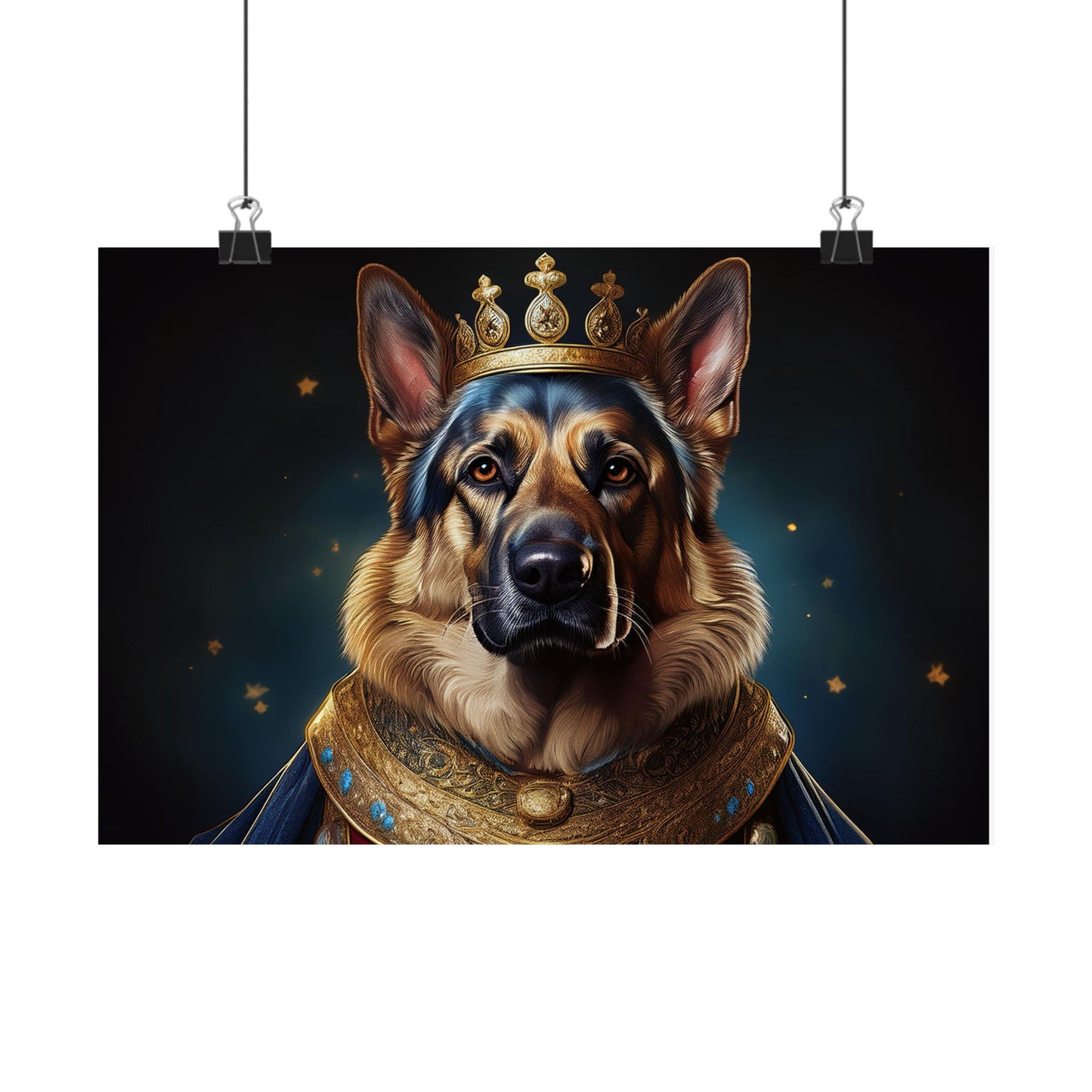 German Shepherd Renaissance Dog Portrait Art Print, Wall Decor Gift, Animal Lover Home Decor, Dog Wall Art