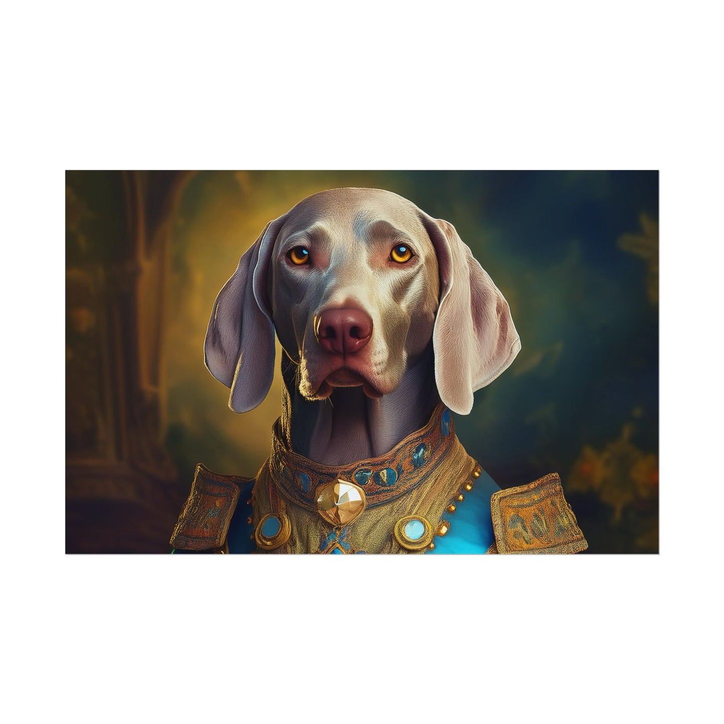 Weimaraner Renaissance Pet Portrait Print, wall print, wall art, Animal Lover Home Decor, Dog Wall Art