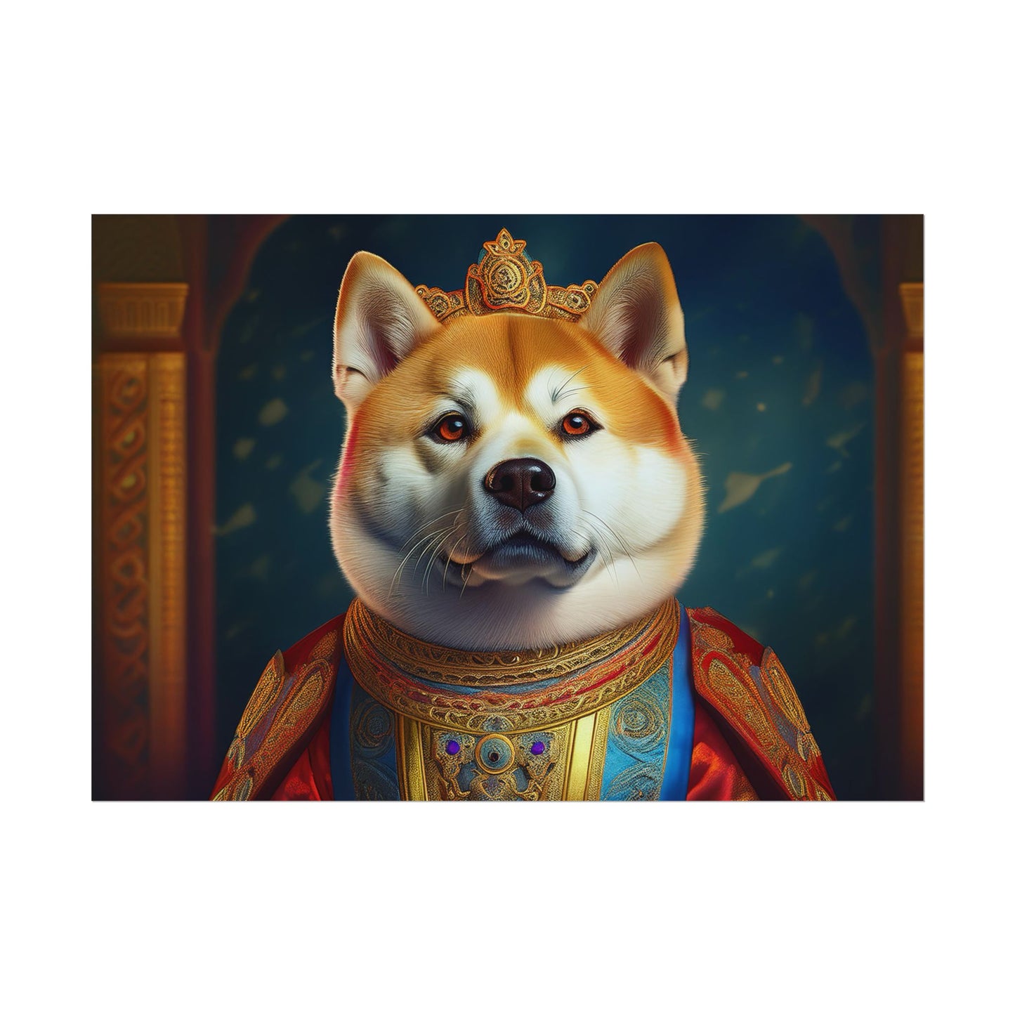 Shiba Dog Renaissance Portrait Print, Art Print, Wall Decor Gift, Animal Lover Home Decor, wall prints, wall art