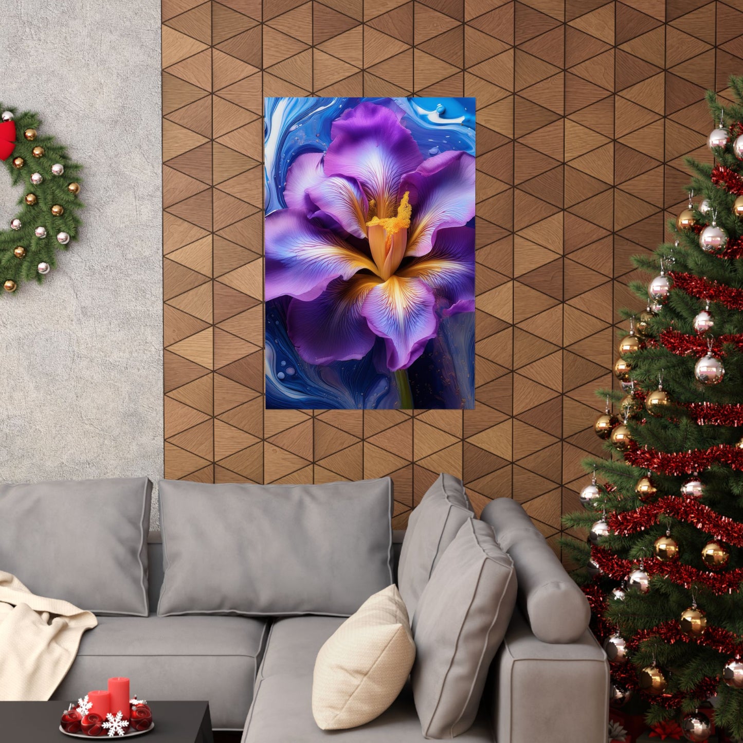 Abstract Floral Iris Wall Art Print | Style 4 | Wall Print | Botanical Wall Art