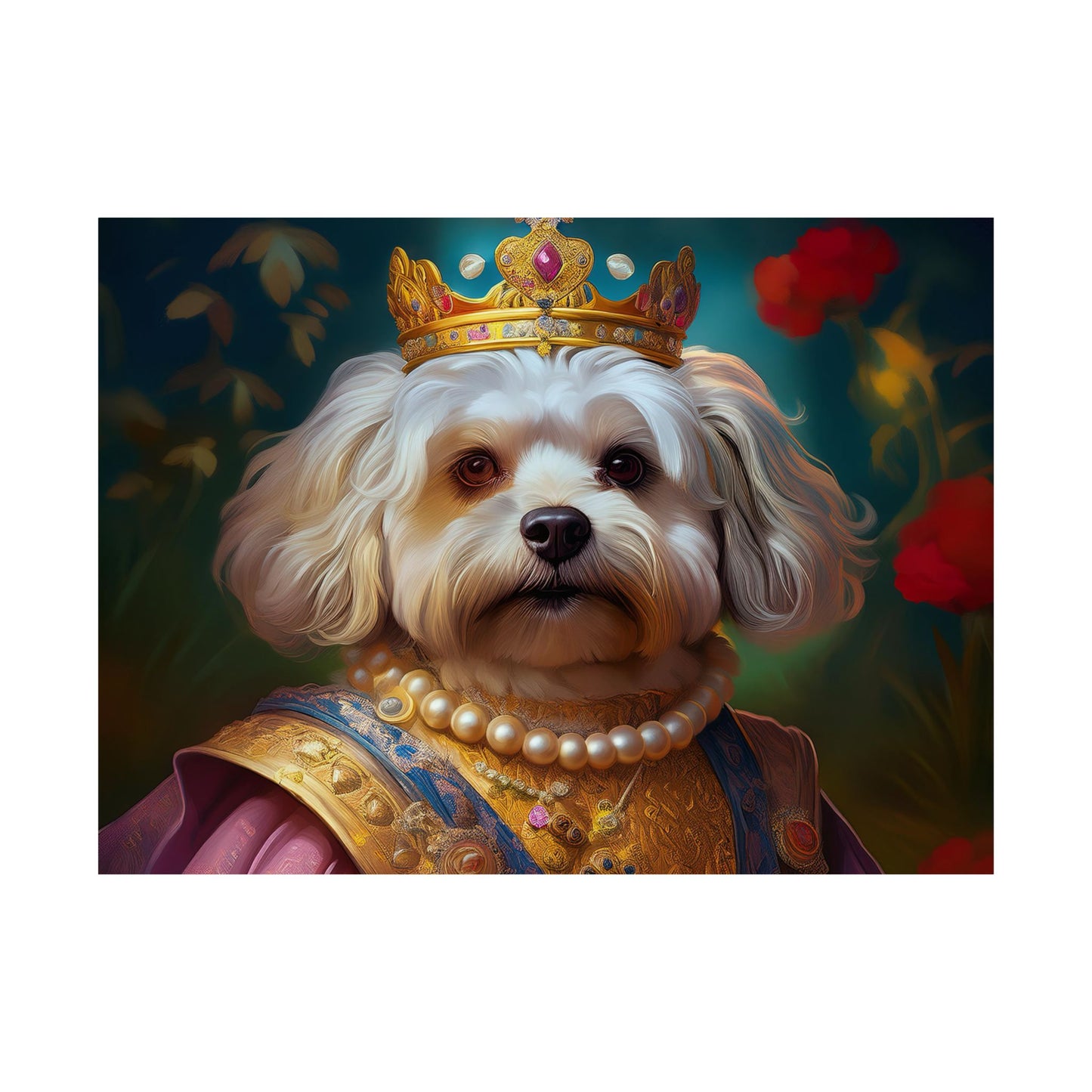 Havanese Dog Renaissance Pet Portrait Print, Wall print, wall art, Animal Lover Home Decor, Dog Wall Art