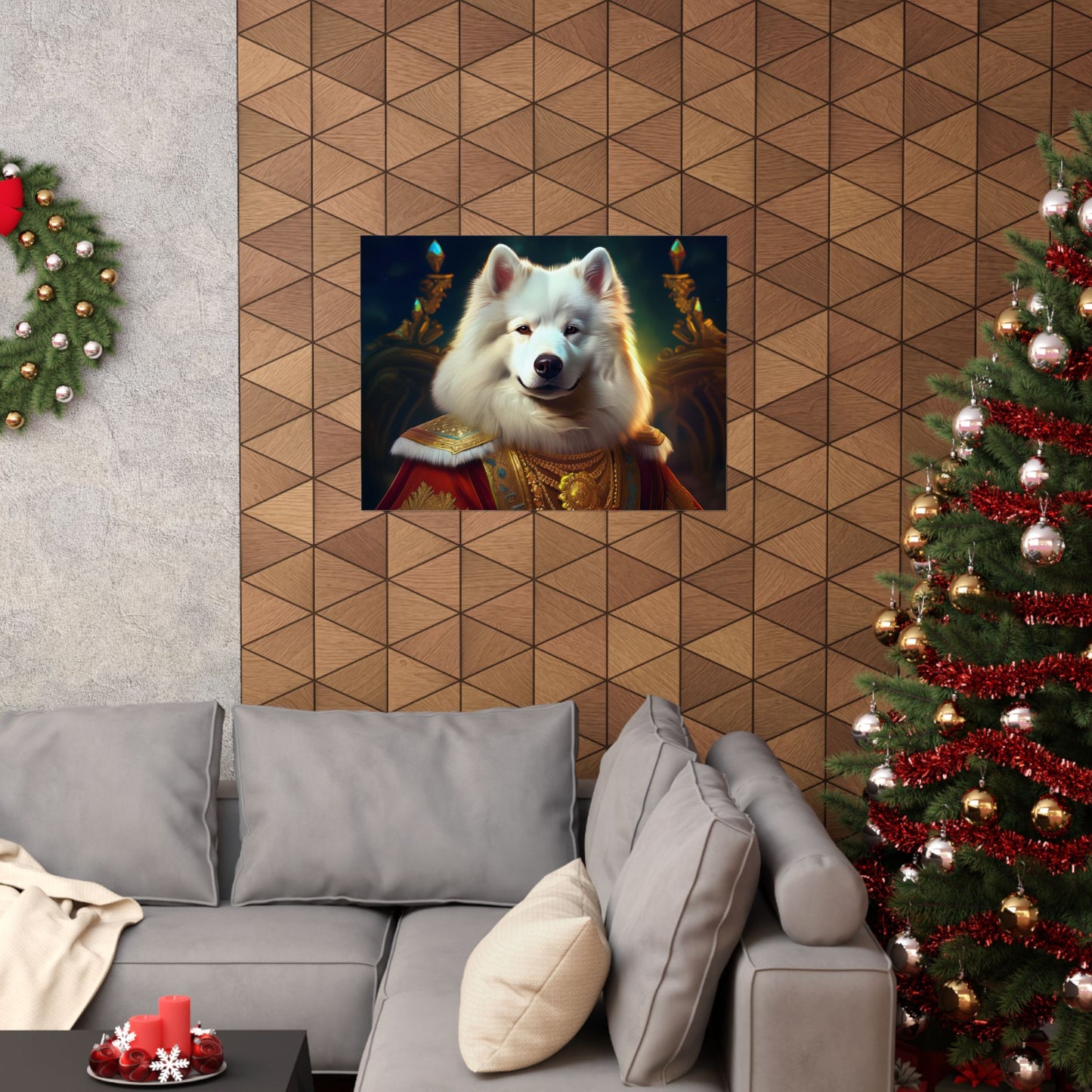 Samoyed Renaissance Pet Portrait Print, Dog Lover Wall Art, wall art, wall print
