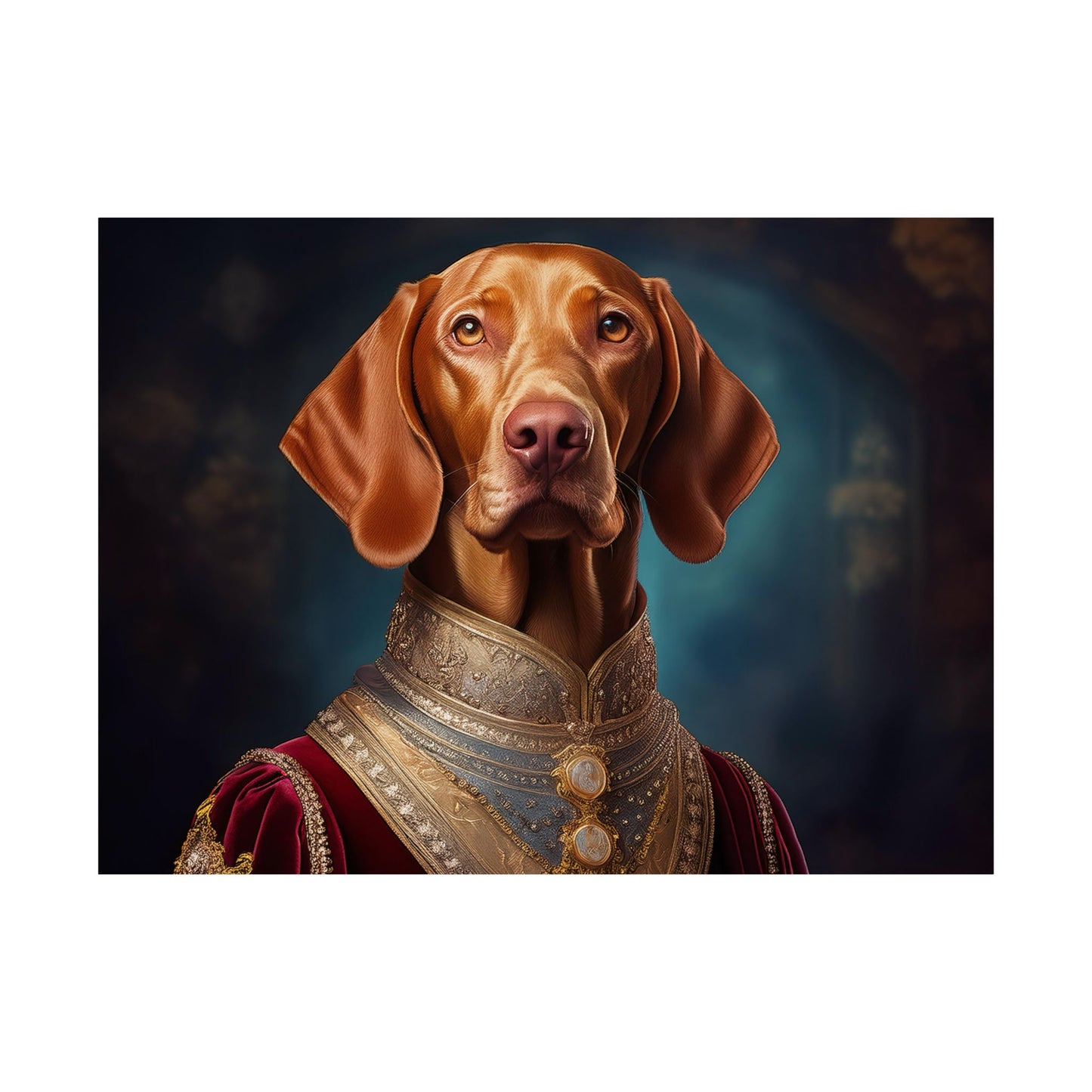 Vizsla Renaissance Pet Portrait Print, Art Print, Wall Decor, Animal Print, Dog Wall Art, Wall print, wall art, dog art