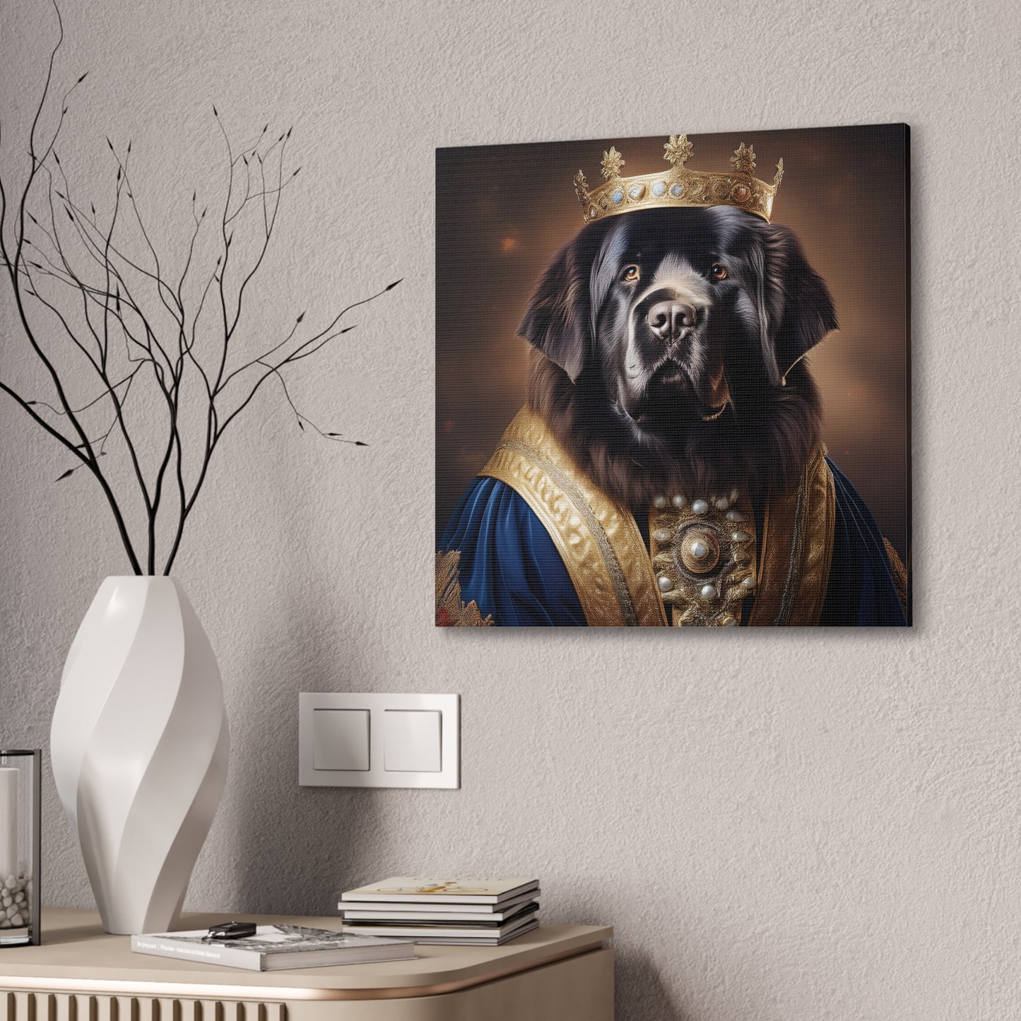 Newfoundland Renaissance Pet Portrait on Canvas | wall art | wall print