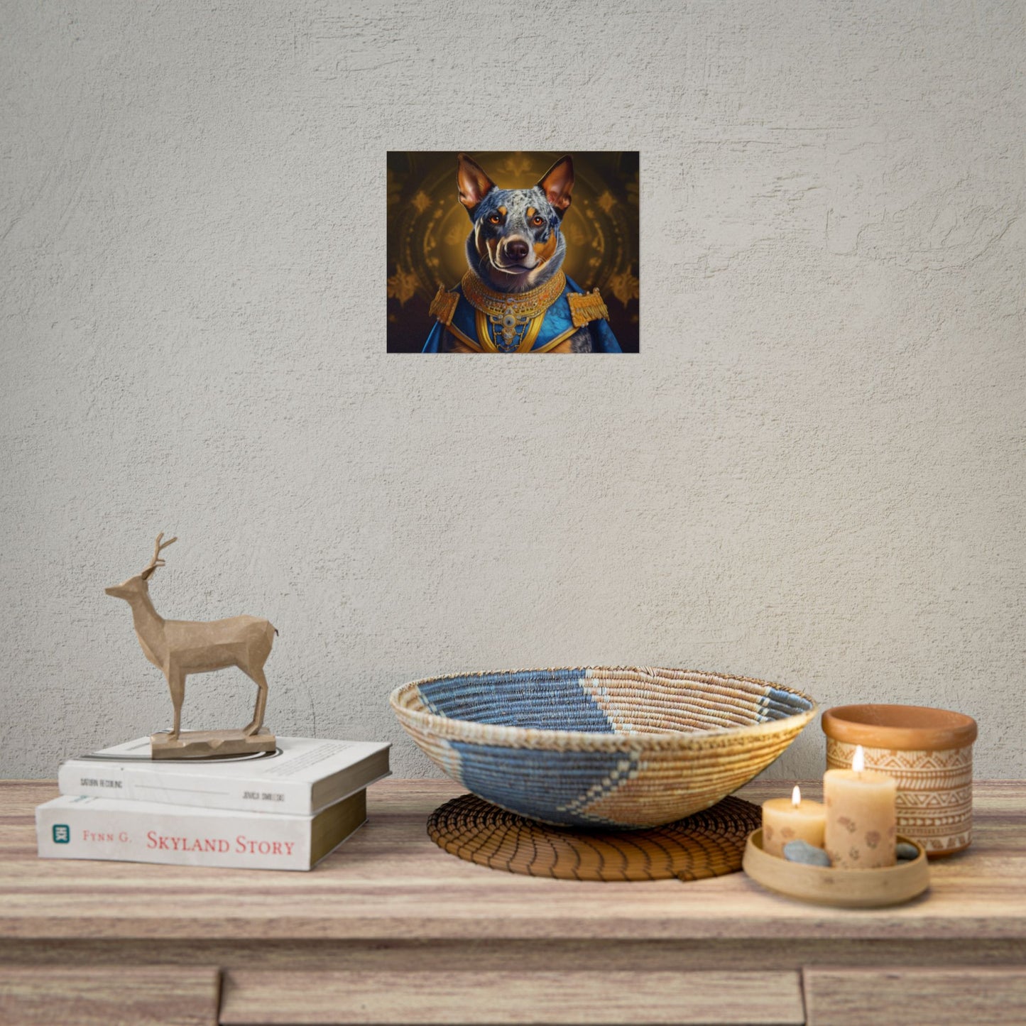 Australian Cattle Dog Renaissance Dog Portrait Wall Art | Art Print | Wall Decor Gift, Animal Lover Home Decor, Dog Wall Art