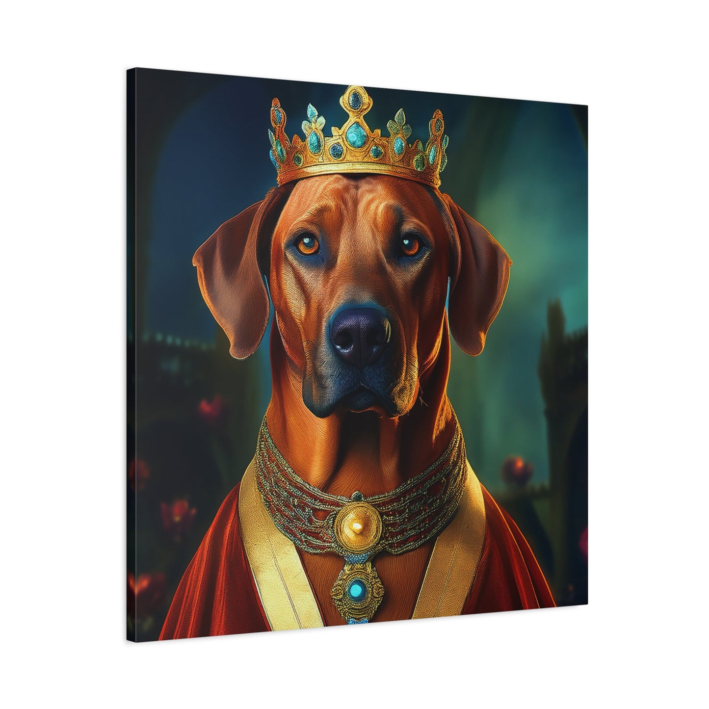 Rhodesian Ridgeback Renaissance Pet Portrait on Canvas, wall art, wall print, dog portrait, dog art