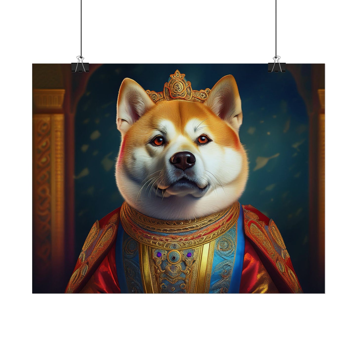 Shiba Dog Renaissance Portrait Print, Art Print, Wall Decor Gift, Animal Lover Home Decor, wall prints, wall art
