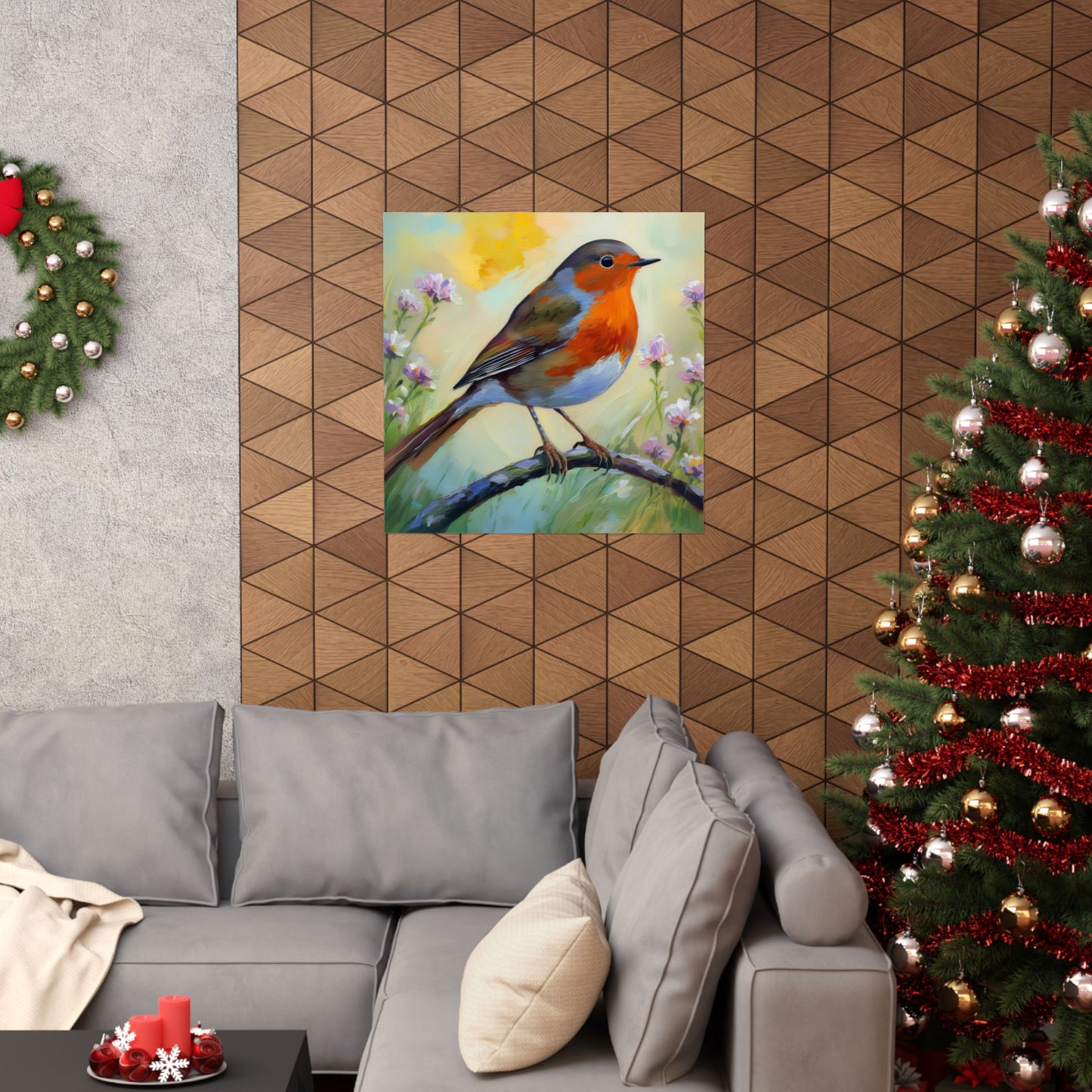 American Robin Bird Oil Painting Print | Wall Print | Wall Art | Bird Art