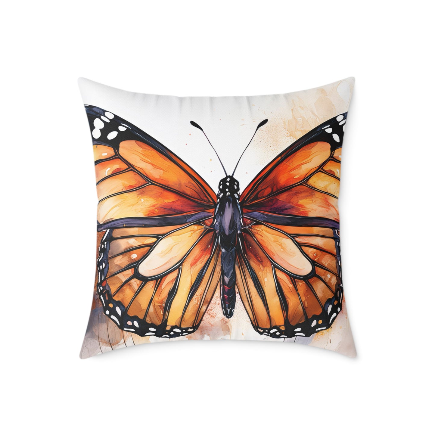 Butterfly Canvas Pillow, Monarch Butterfly Home Decor, Nature-Themed Cushion, Gift for Nature Lovers, Autumn Accent Pillow