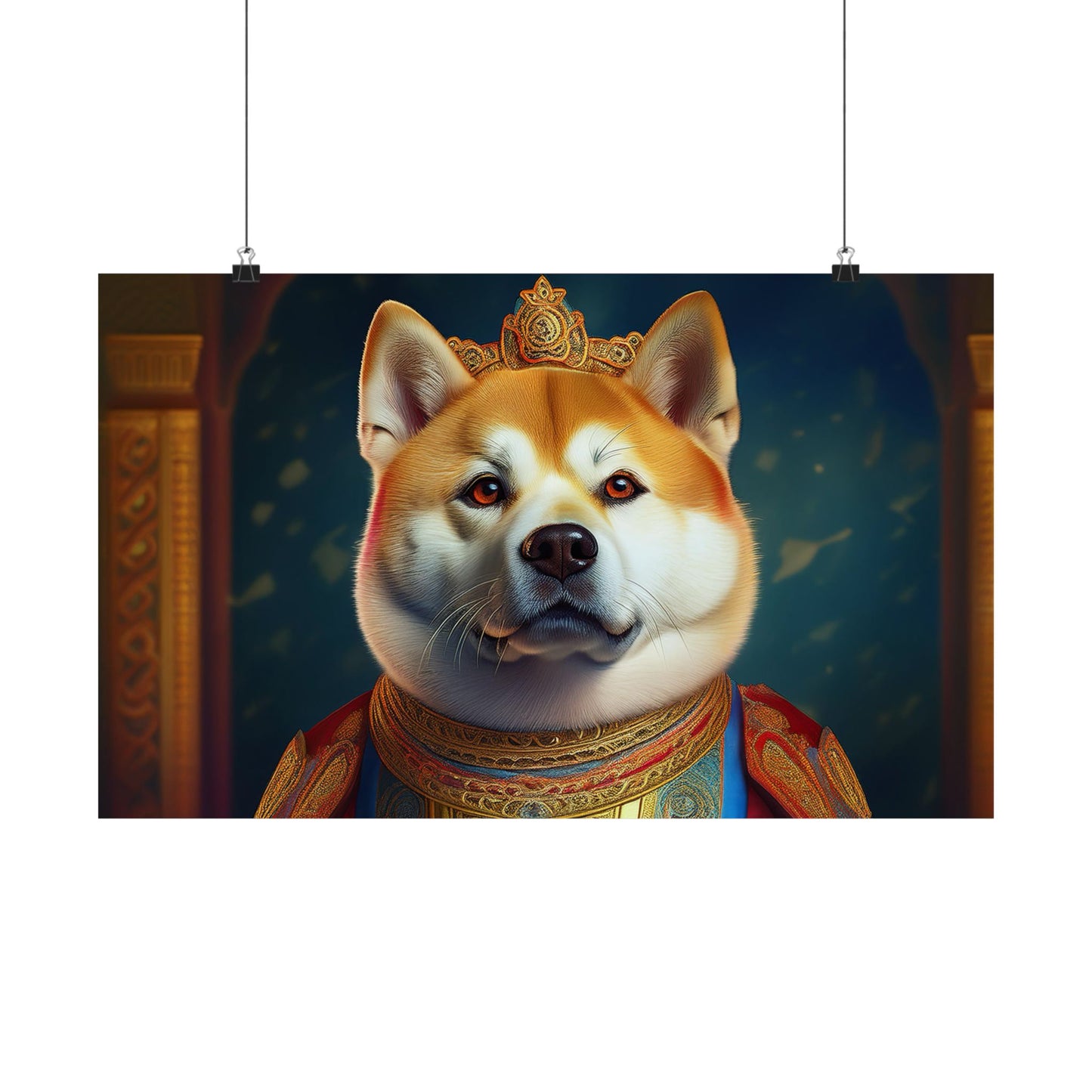 Akita Renaissance Dog Pet Portrait Art Print, Dog Lover Wall Art, Animal Artwork, Canine Decor, Dog Memorial Gift