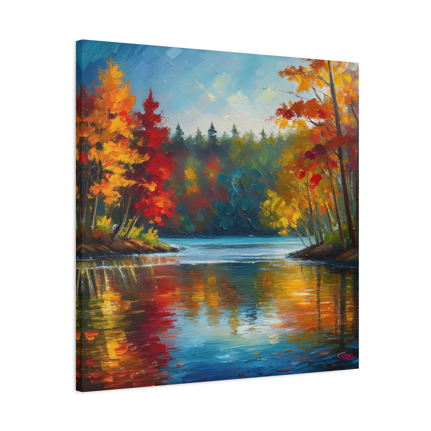 Fall Leaves on the Lake on Canvas | wall art | wall print