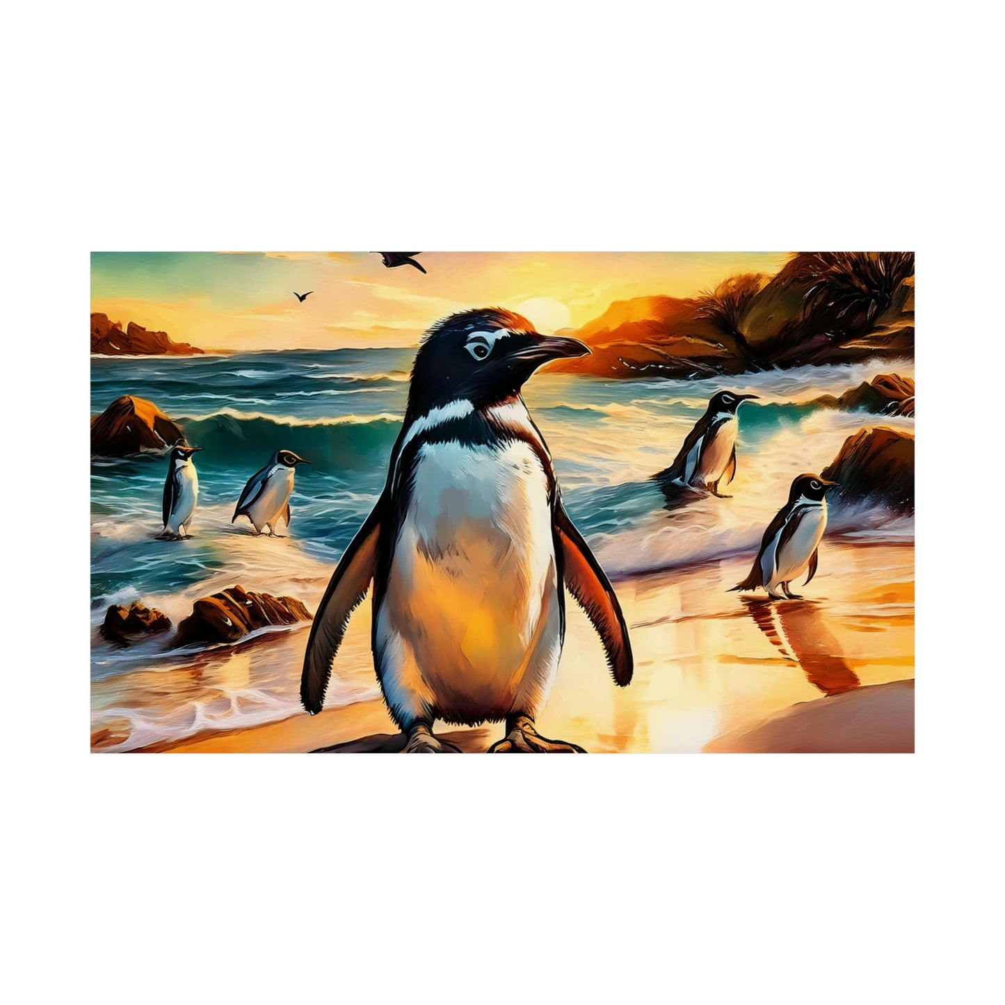Phillip Island Little Penguins Australia Wall Art | Vibrant Wall Print | Unique Painting Print | Style 3 | Wall Art | Wall Print