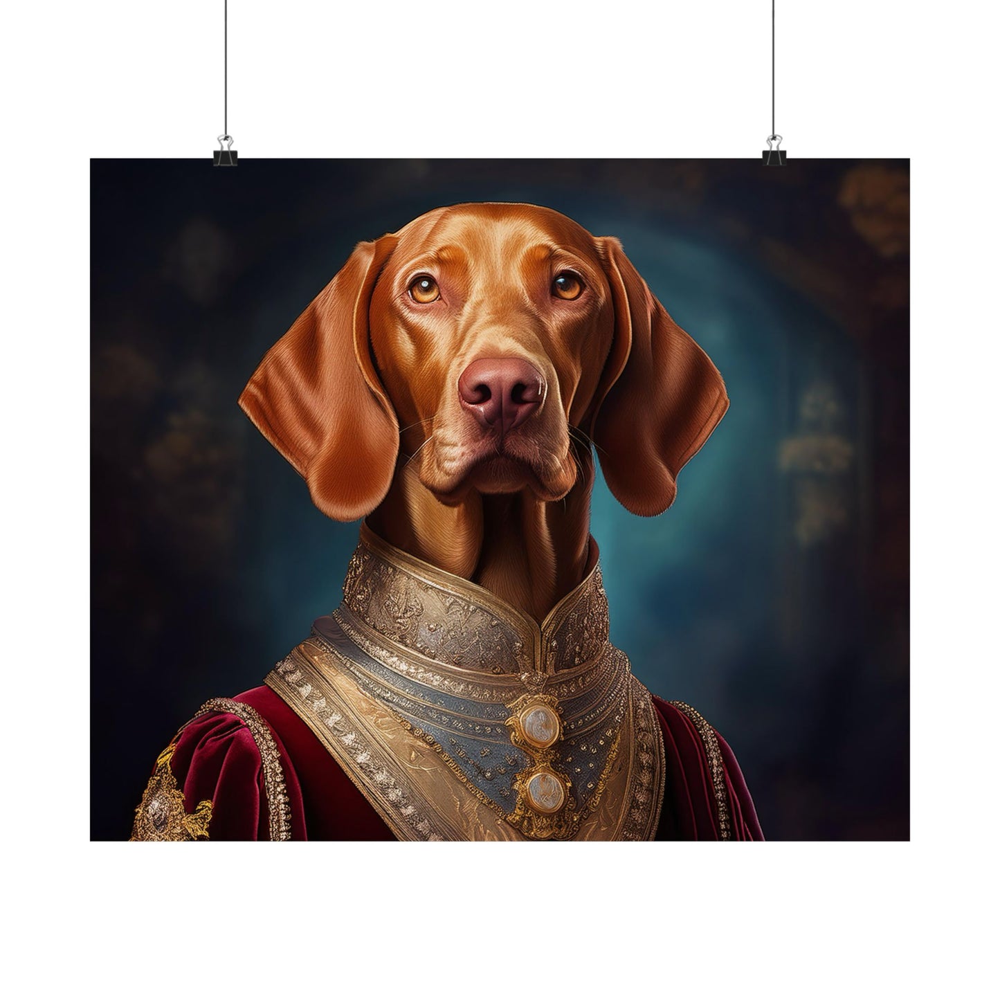 Vizsla Renaissance Pet Portrait Print, Art Print, Wall Decor, Animal Print, Dog Wall Art, Wall print, wall art, dog art