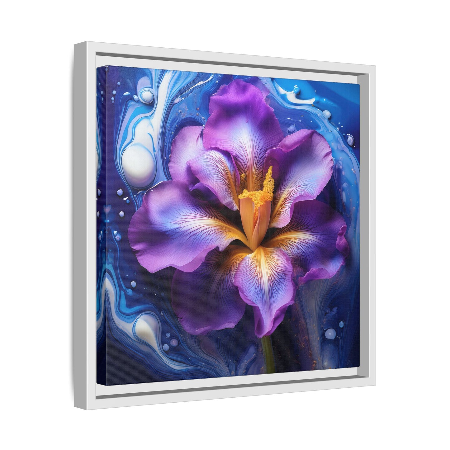 Abstract Iris - Style 2 - Floral Framed Canvas, Wall Print, wall art, botanical art