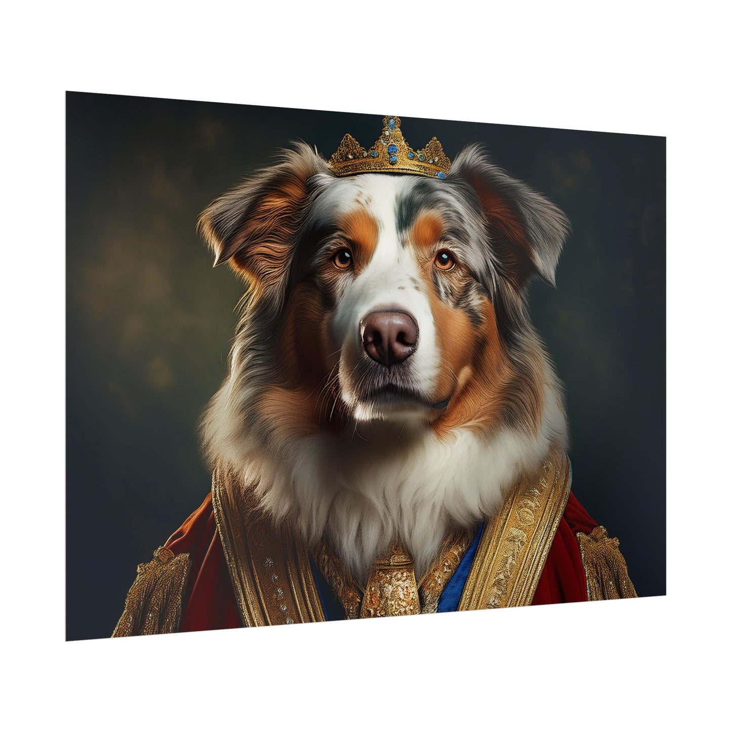 Australian Shepherd Dog Renaissance Pet Portrait Print | Wall Art | Wall Print