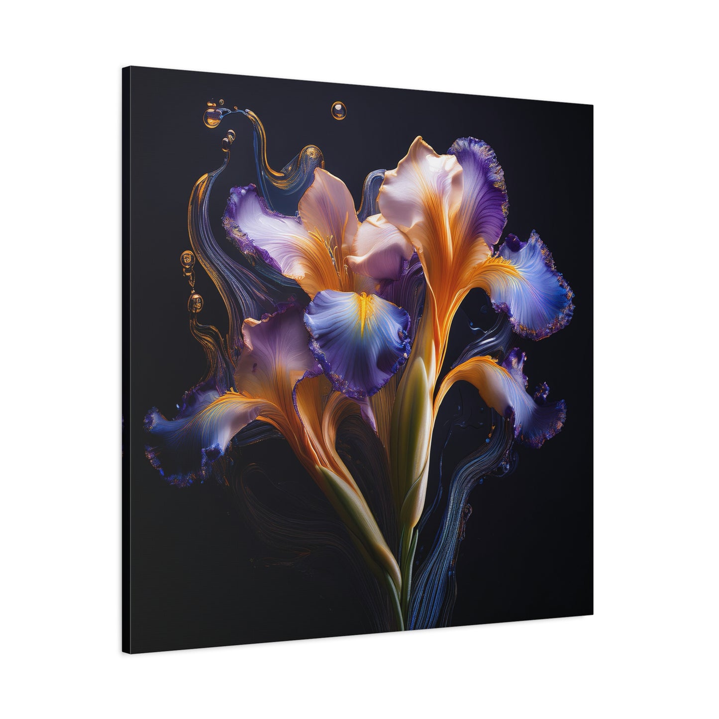 Abstract Iris Floral Square Framed Print, wall art, wall prints, art print