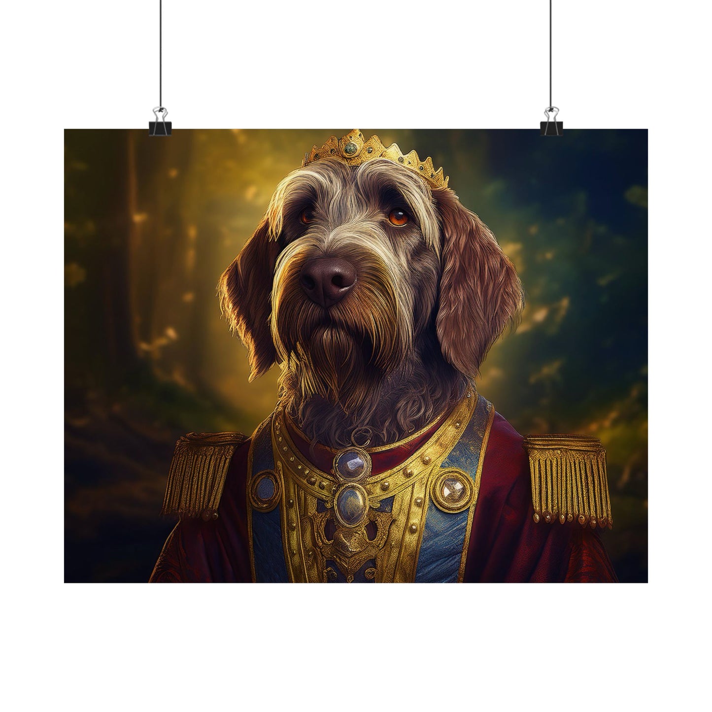 Wirehaired Pointing Griffon Renaissance Pet Portrait Print, Dog Lover Wall Art, Animal Artwork, Canine Decor, Dog Memorial Gift