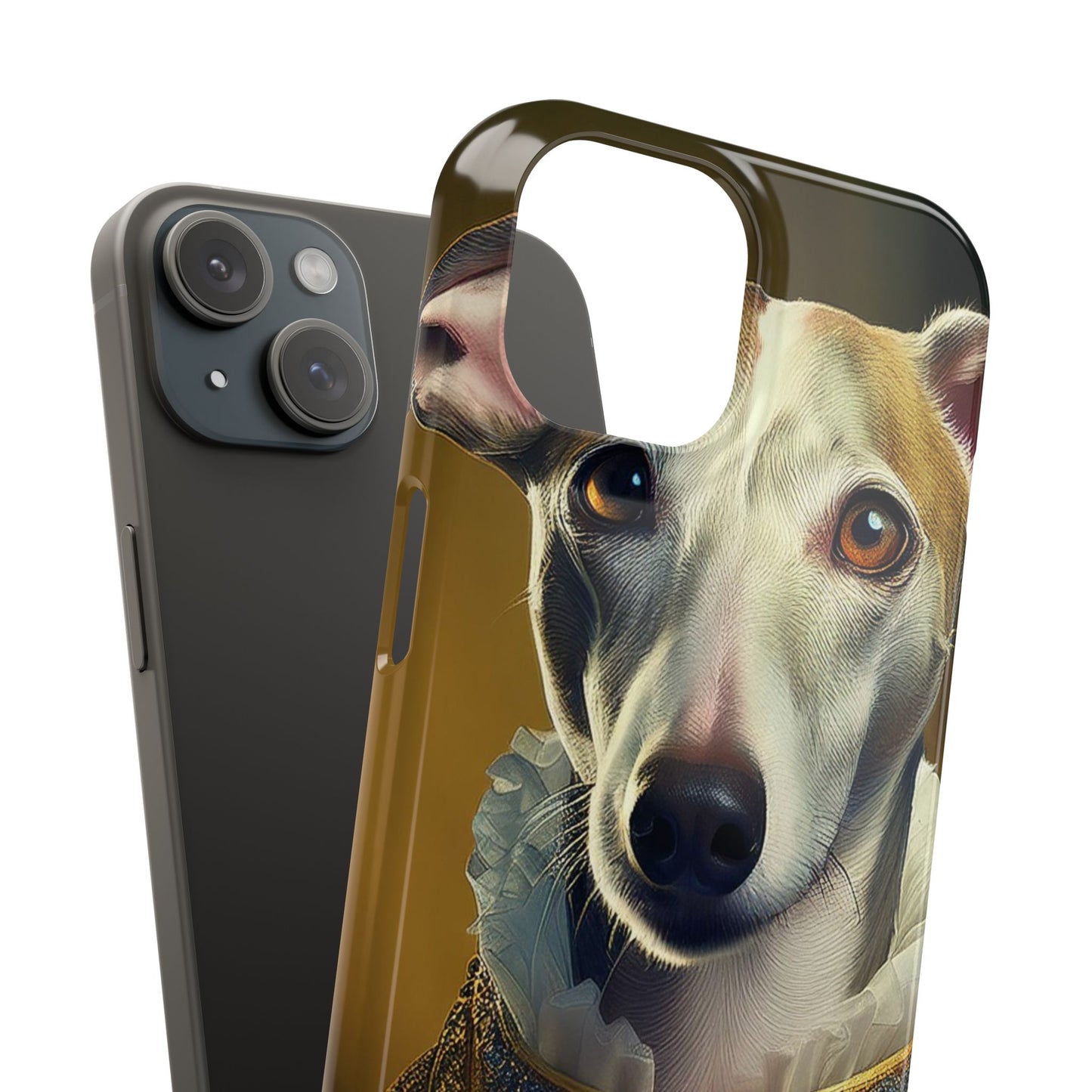 Whippet Renaissance Dog Portrait Slim Phone Case